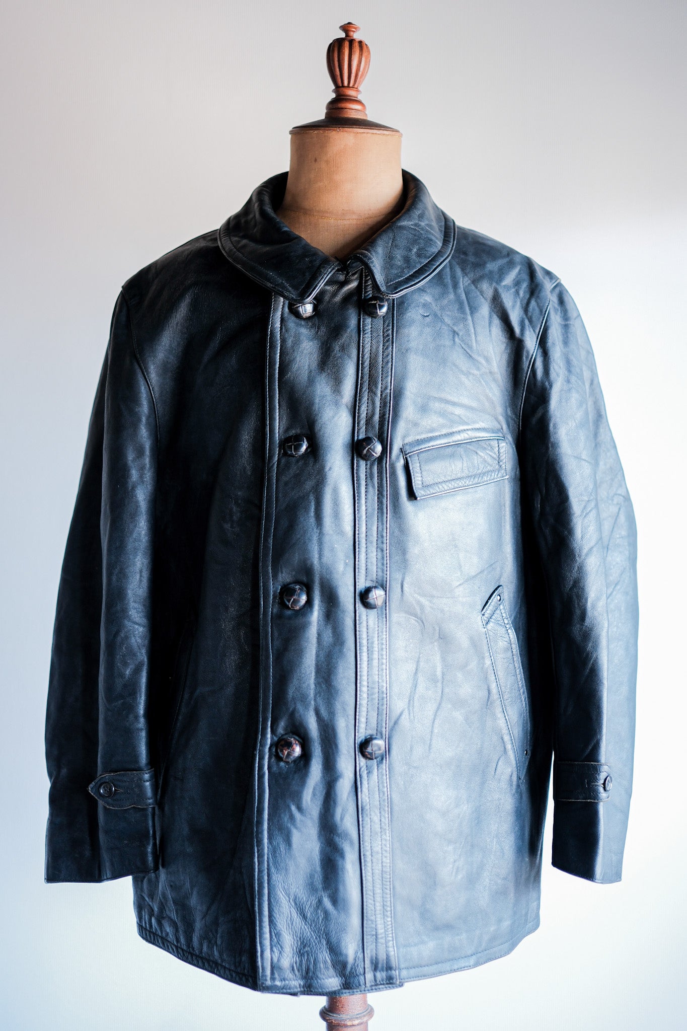 ［~60's］French Vintage Le Corbusier Leather Work Jacket Size.56