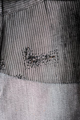 [~ 40's] French Vintage Grey Cotton Pique Work Ows "Patchwork"