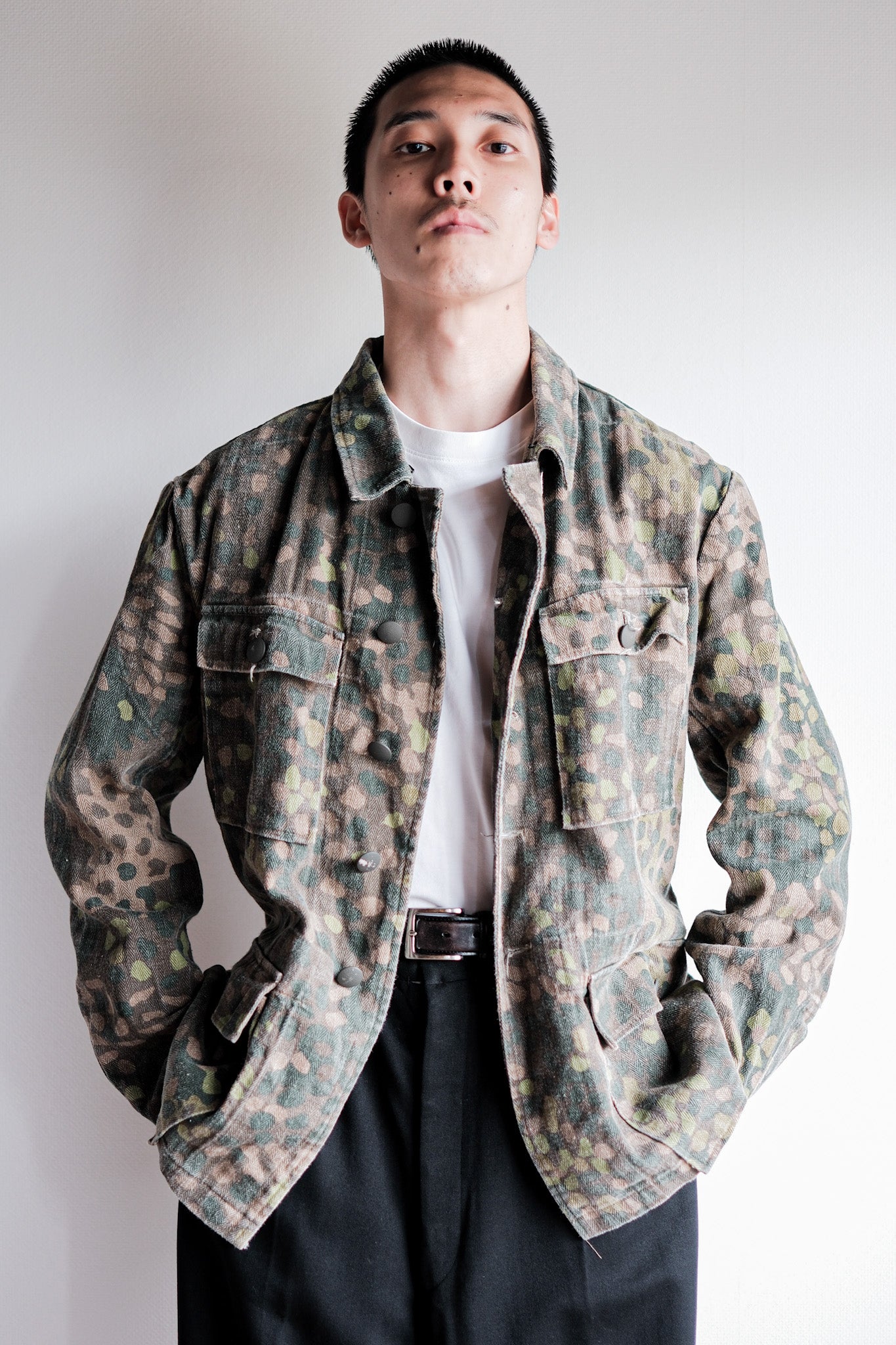 【~00's】German Waffen-SS Type Pea Dot Camouflage M44 HBT Field Jacket "Reproduction"