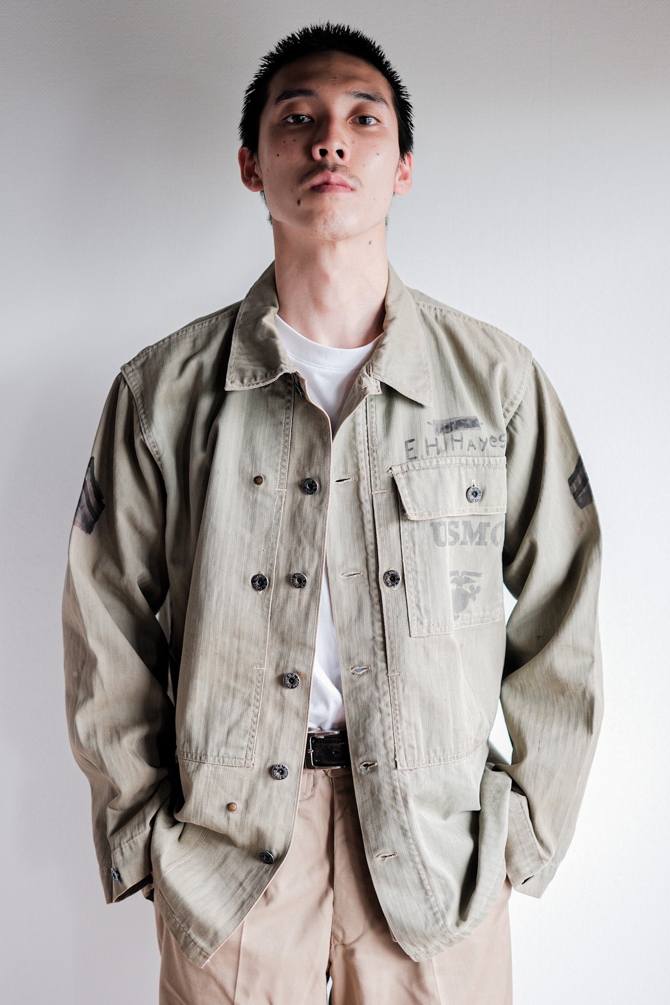 ［~40's］WWⅡ U.S.M.C P-44 HBT Utility Jacket "Hand Paint"