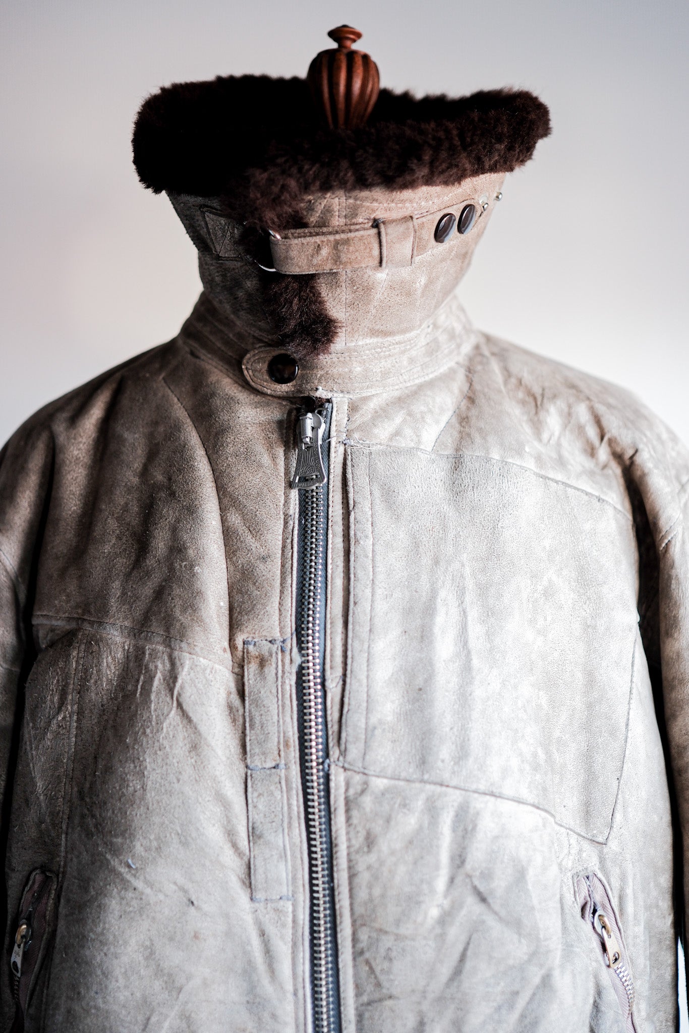 ［~40's］WWⅡ German Air Force Winter Sheepskin Flight Jacket "Luftwaffe" "Unusual Pocket"