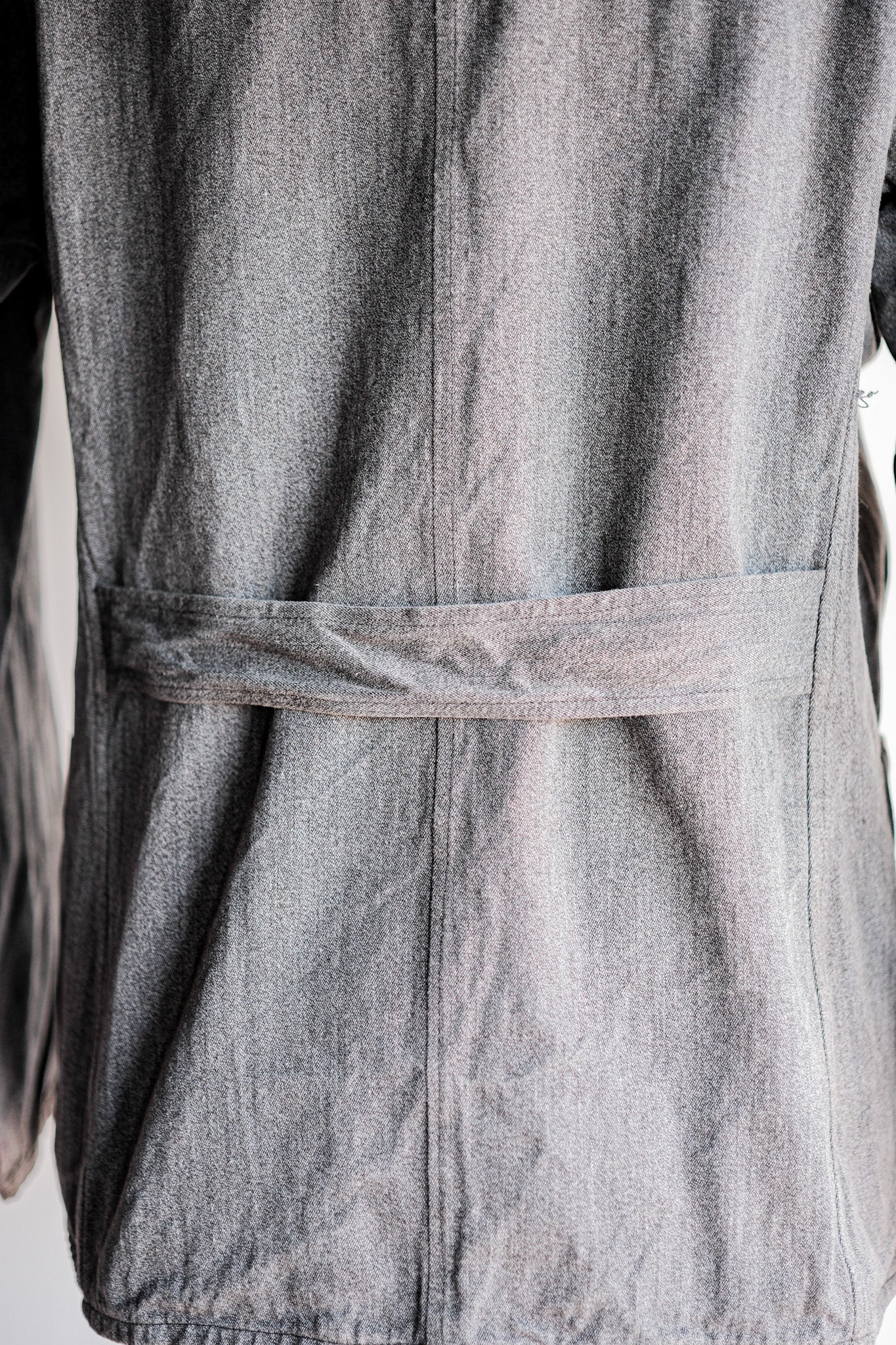 ［~40’s］French Vintage Salt & Pepper Cotton Lapel Work Jacket