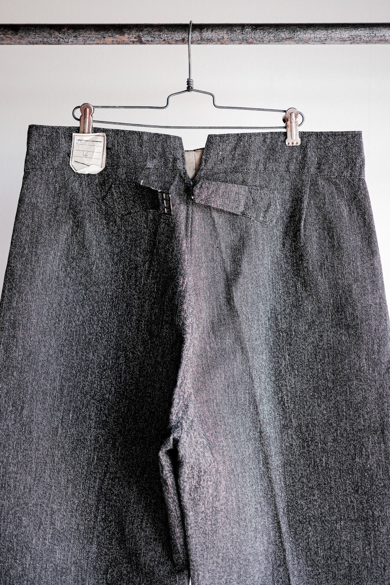 ［~30's］French Vintage Black Chambray Work Pants “Dead Stock”