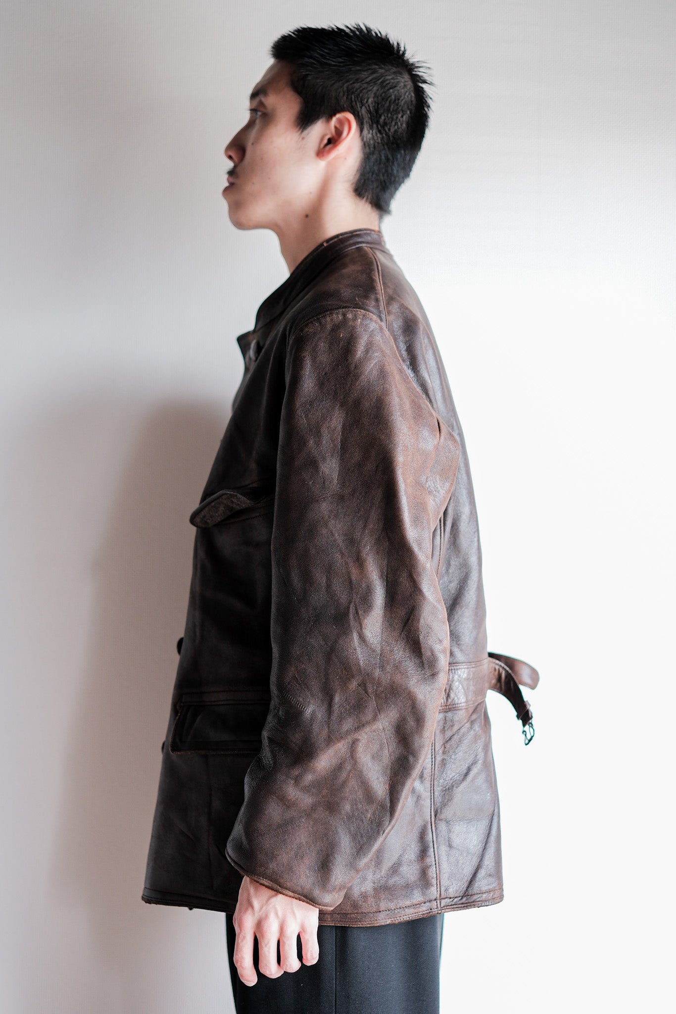 ［~40's］Swedish Vintage Double Breasted Leather Jacket