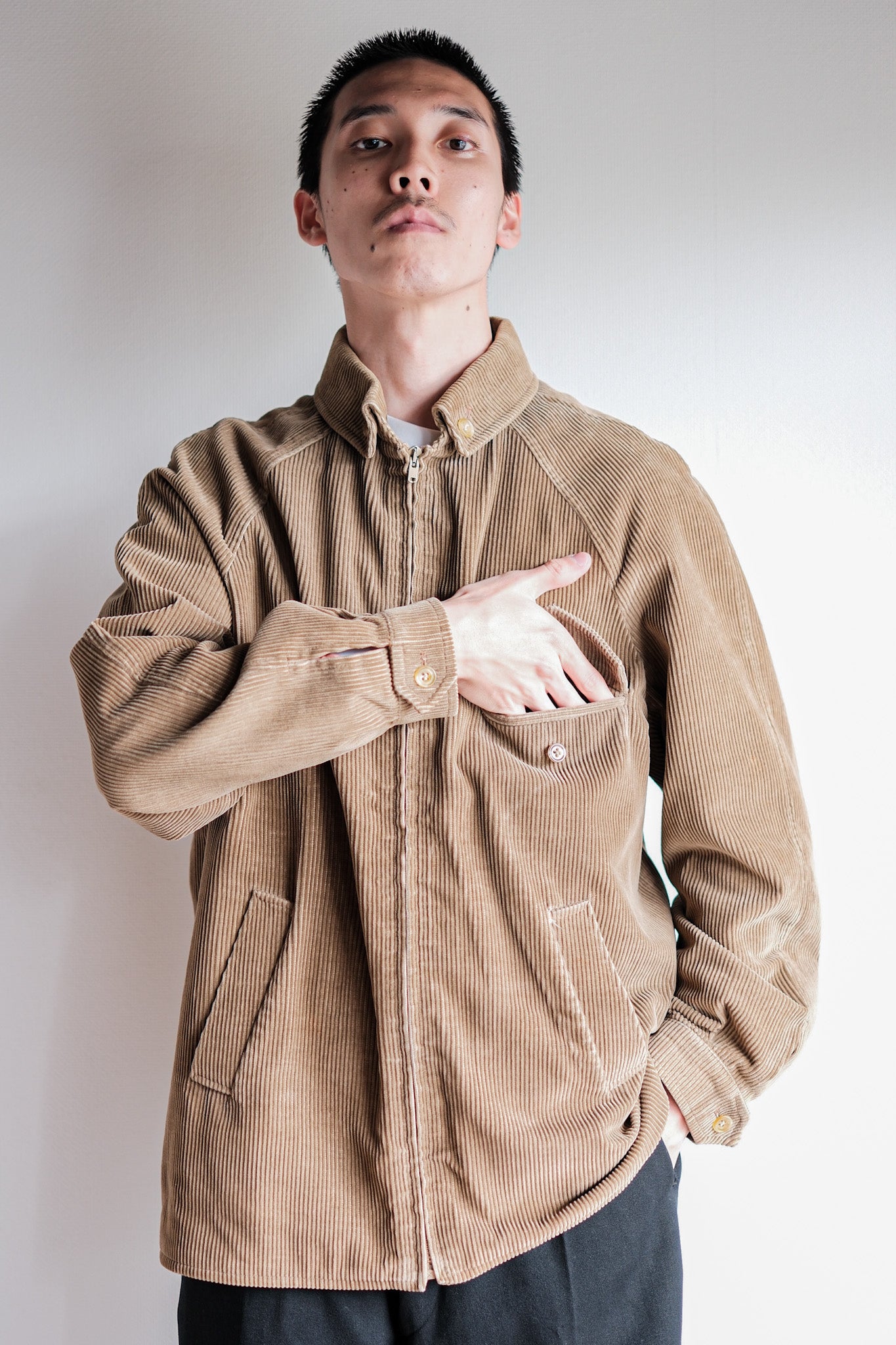 ［~80's］Vintage Aquascutum Raglan Sleeve Brown Corduroy Blouson