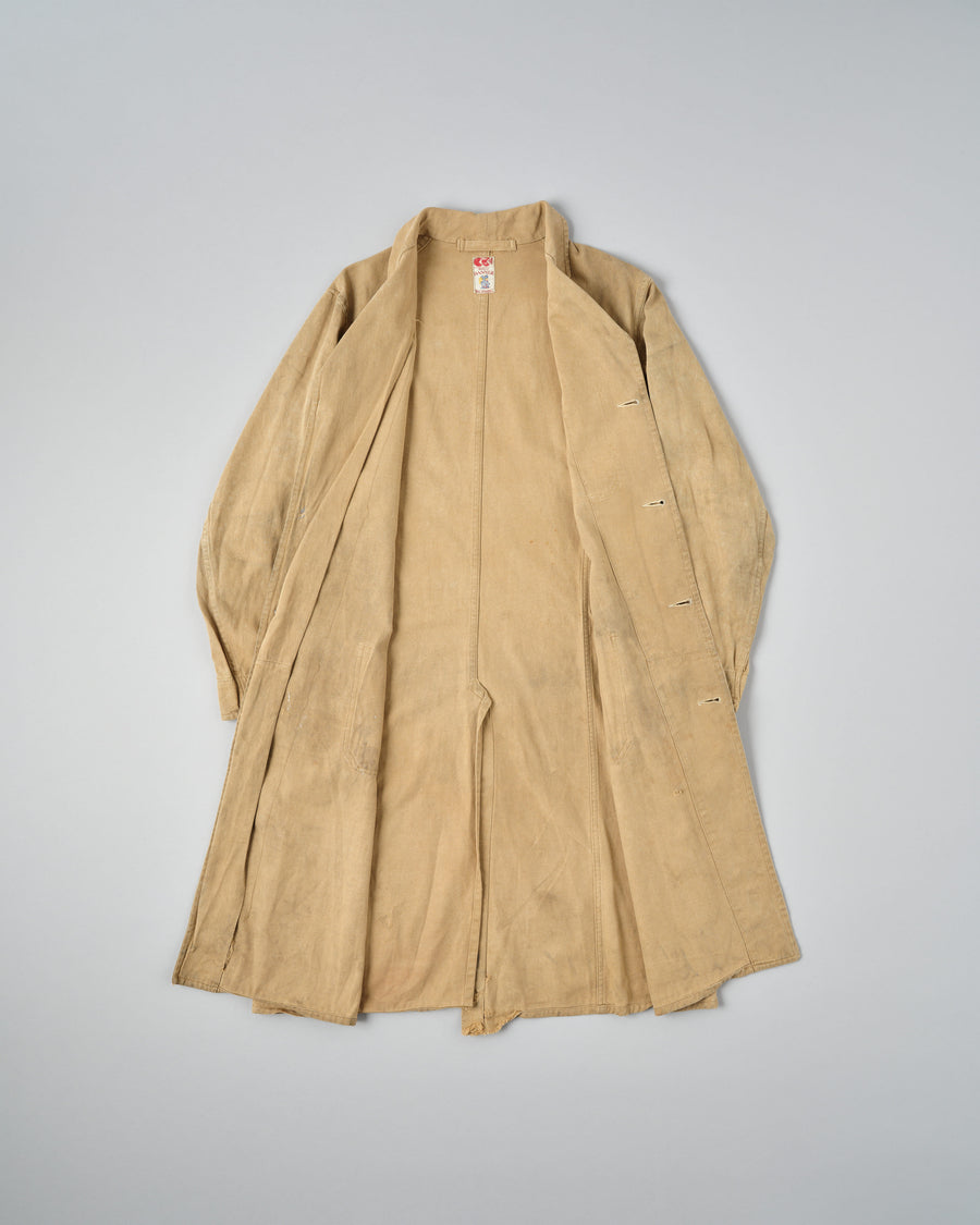 【~50's】British Vintage Khaki Cotton Drill Work Coat "CC41" の全体写真