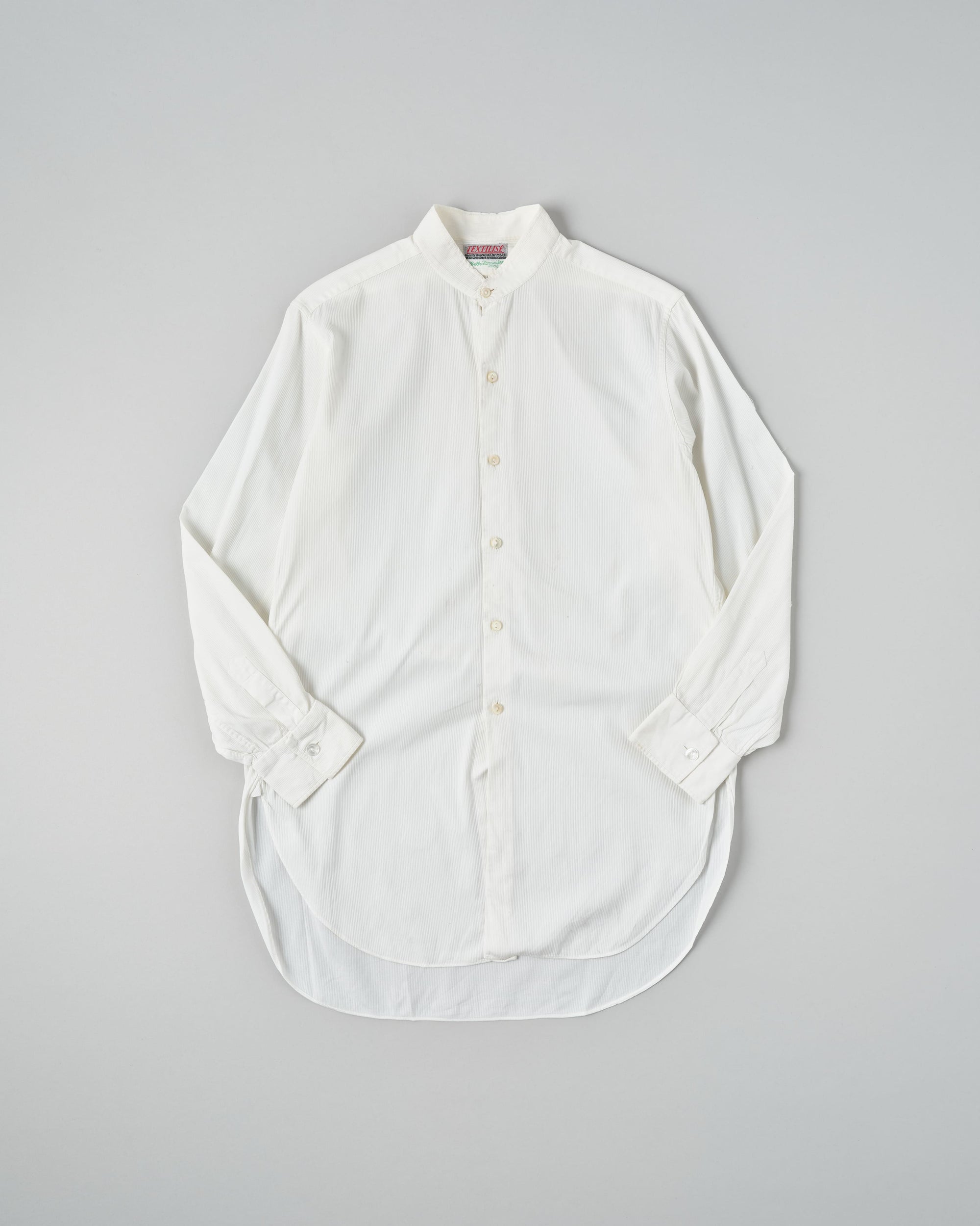 ［~40's］French Vintage White Cotton Stand Collar Shirt "Belle Jardiniere"