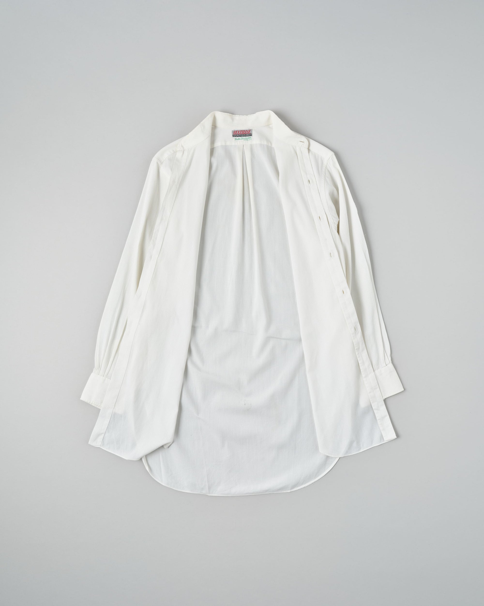［~40's］French Vintage White Cotton Stand Collar Shirt "Belle Jardiniere"