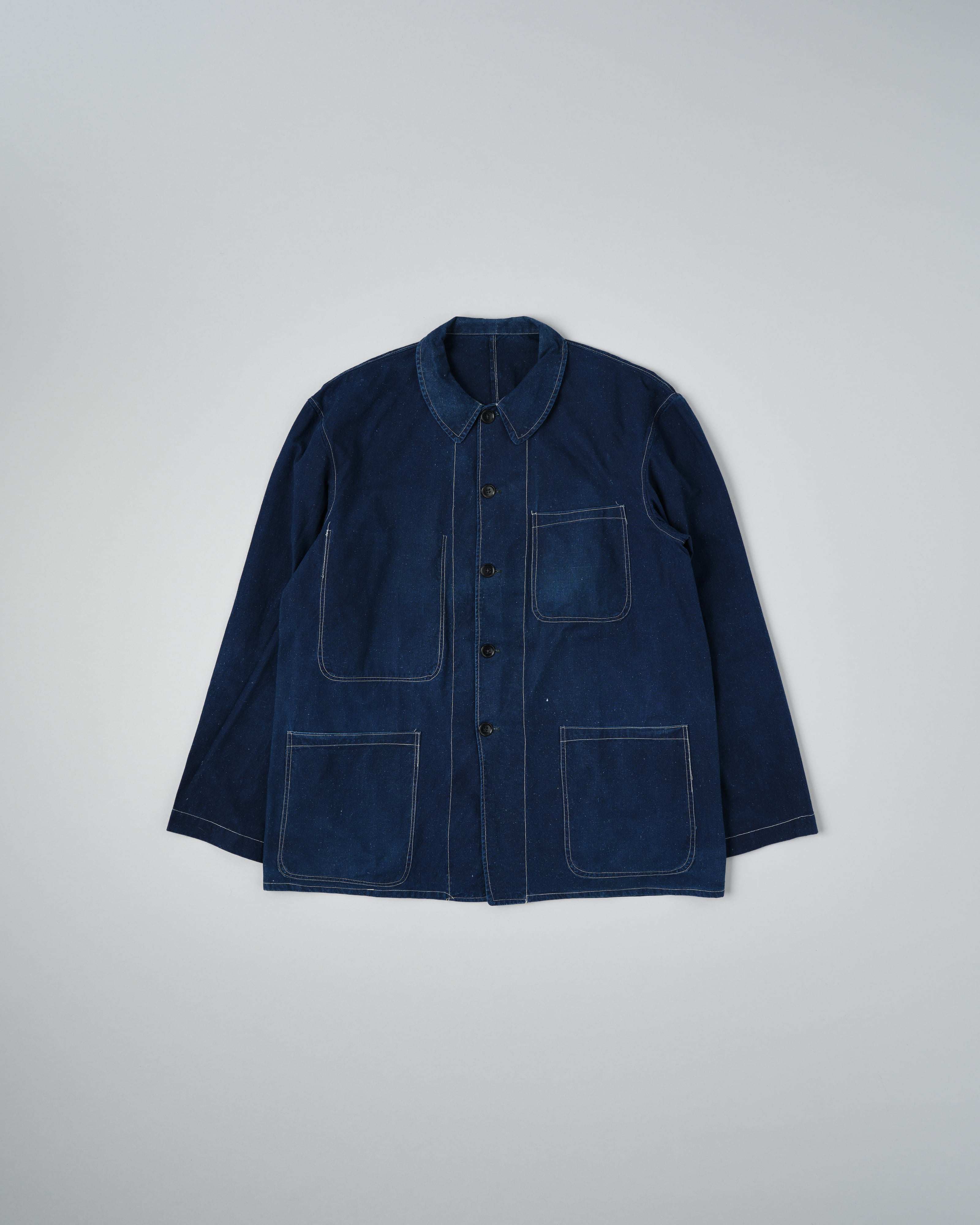 french vintage china jacket インディゴブルー XL 60's］French China Indigo Cotton Work Jacket Size.54 | VIEUX ET
