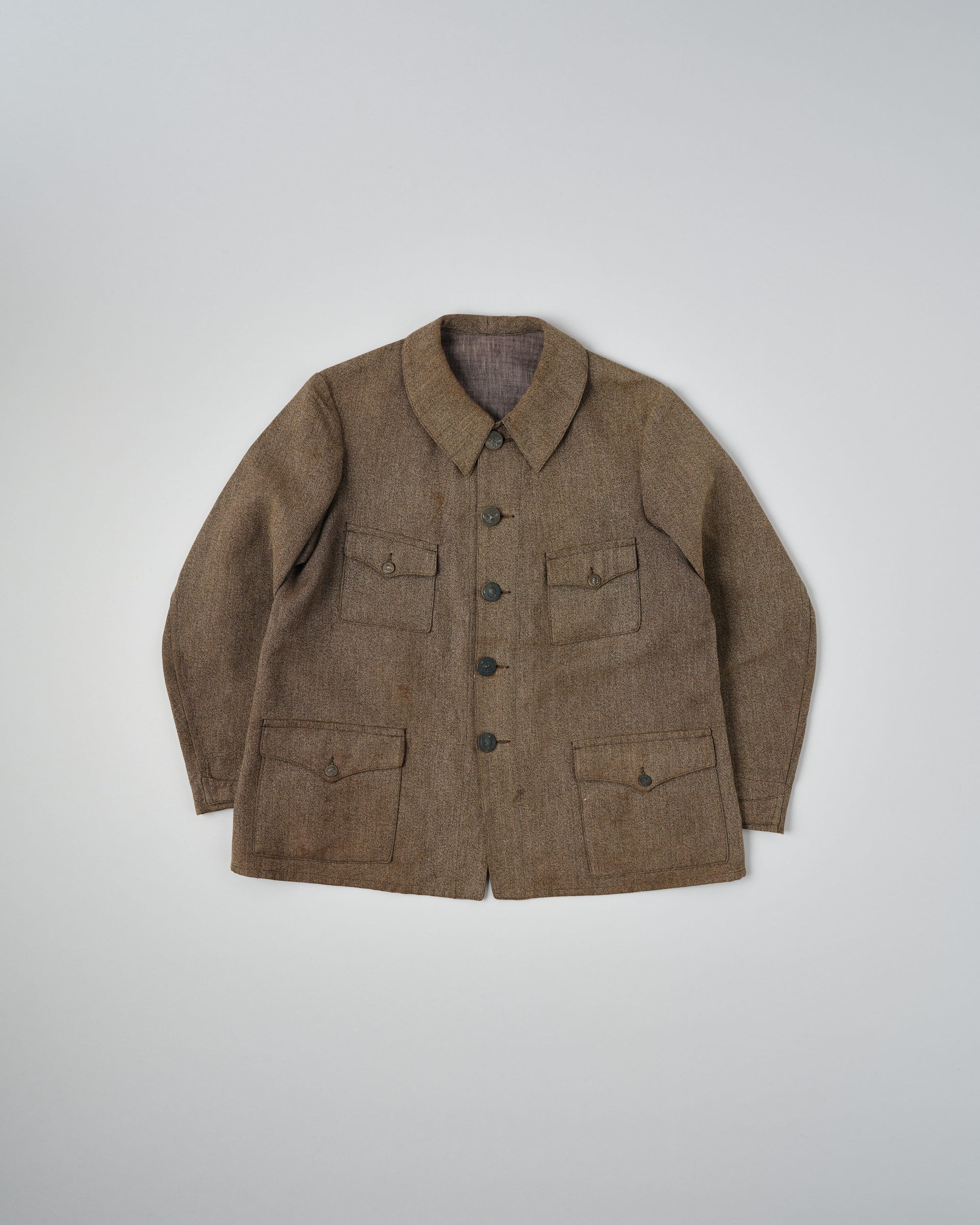 ［~30’s］French Vintage Brown Chambray Hunting Jacket