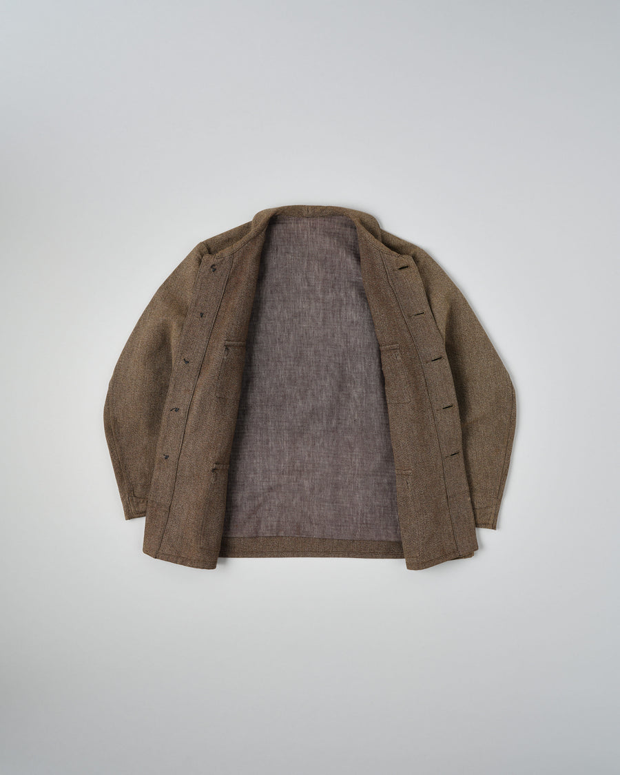 ［~30’s］French Vintage Brown Chambray Hunting Jacket 전체 사진