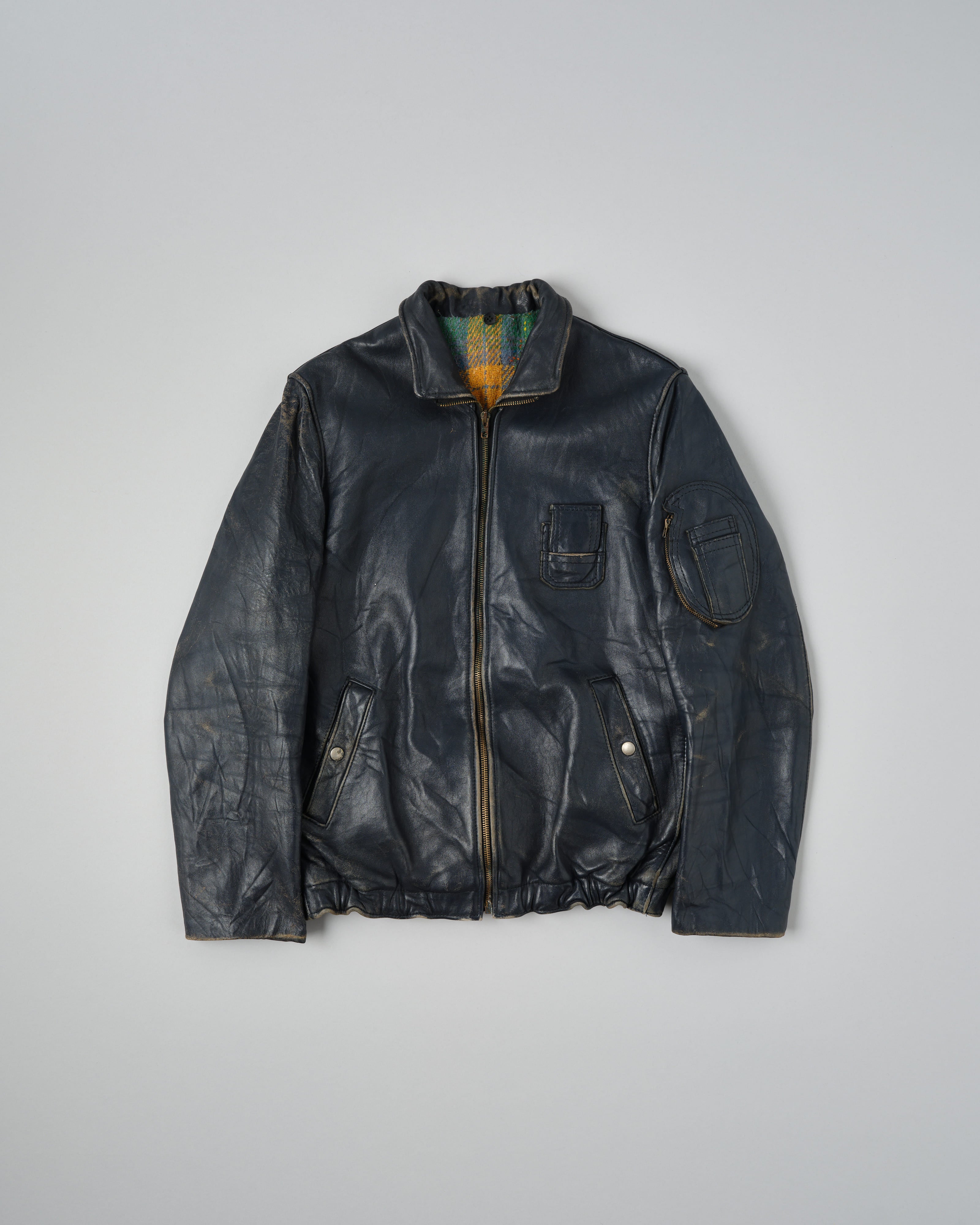 【~80's】French Air Force Pilot Leather Jacket "Civilian Type"