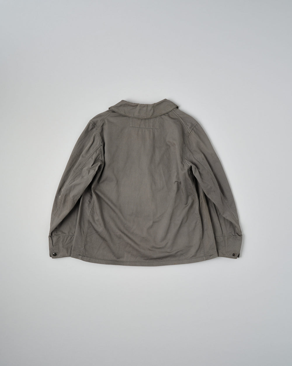 【~30's】French Navy Gray Cotton Twill Sailor Work Smock "Overdyed" "Marine Nationale"