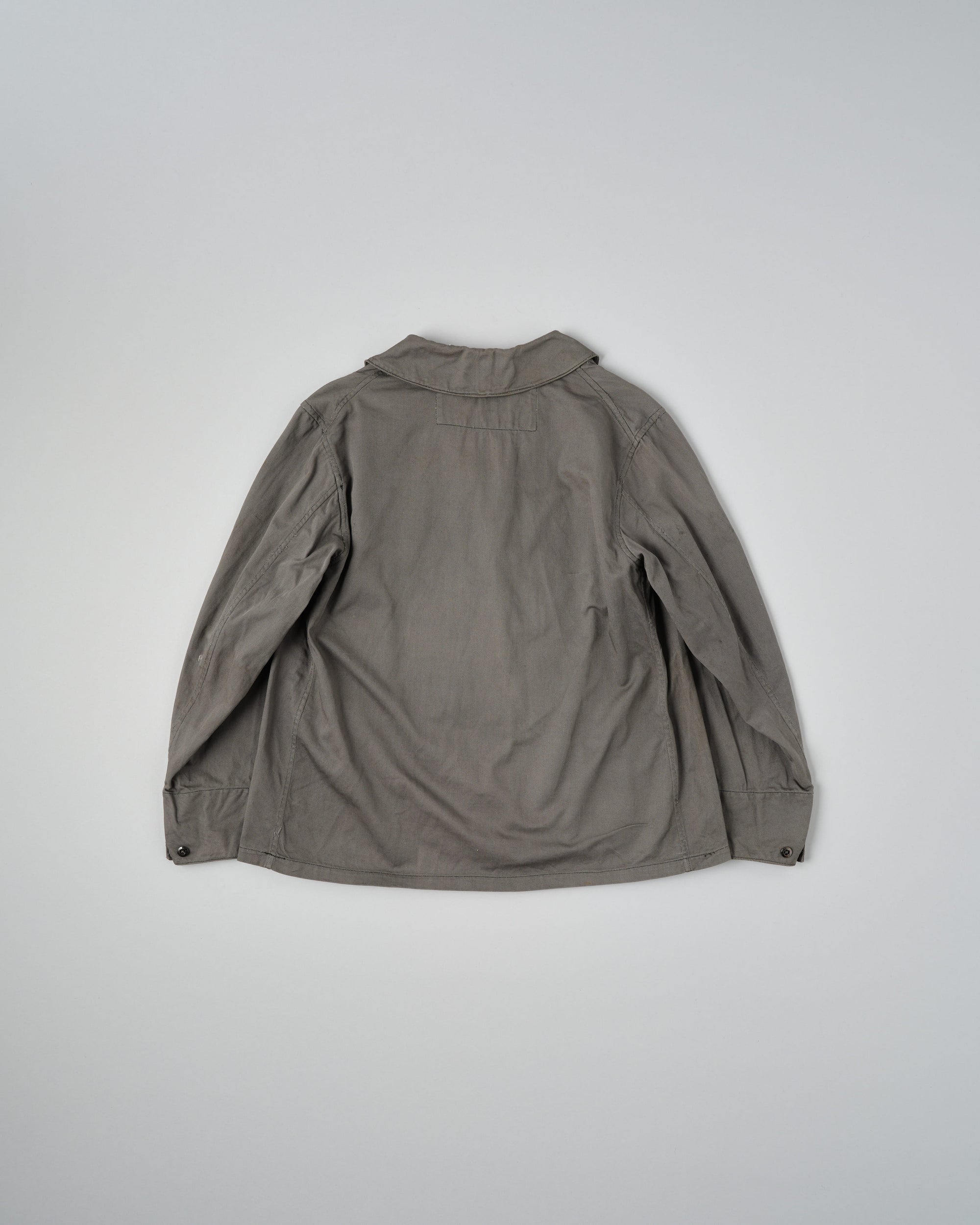 ［~30's］French Navy Gray Cotton Twill Sailor Work Smock "Overdyed" "Marine Nationale"