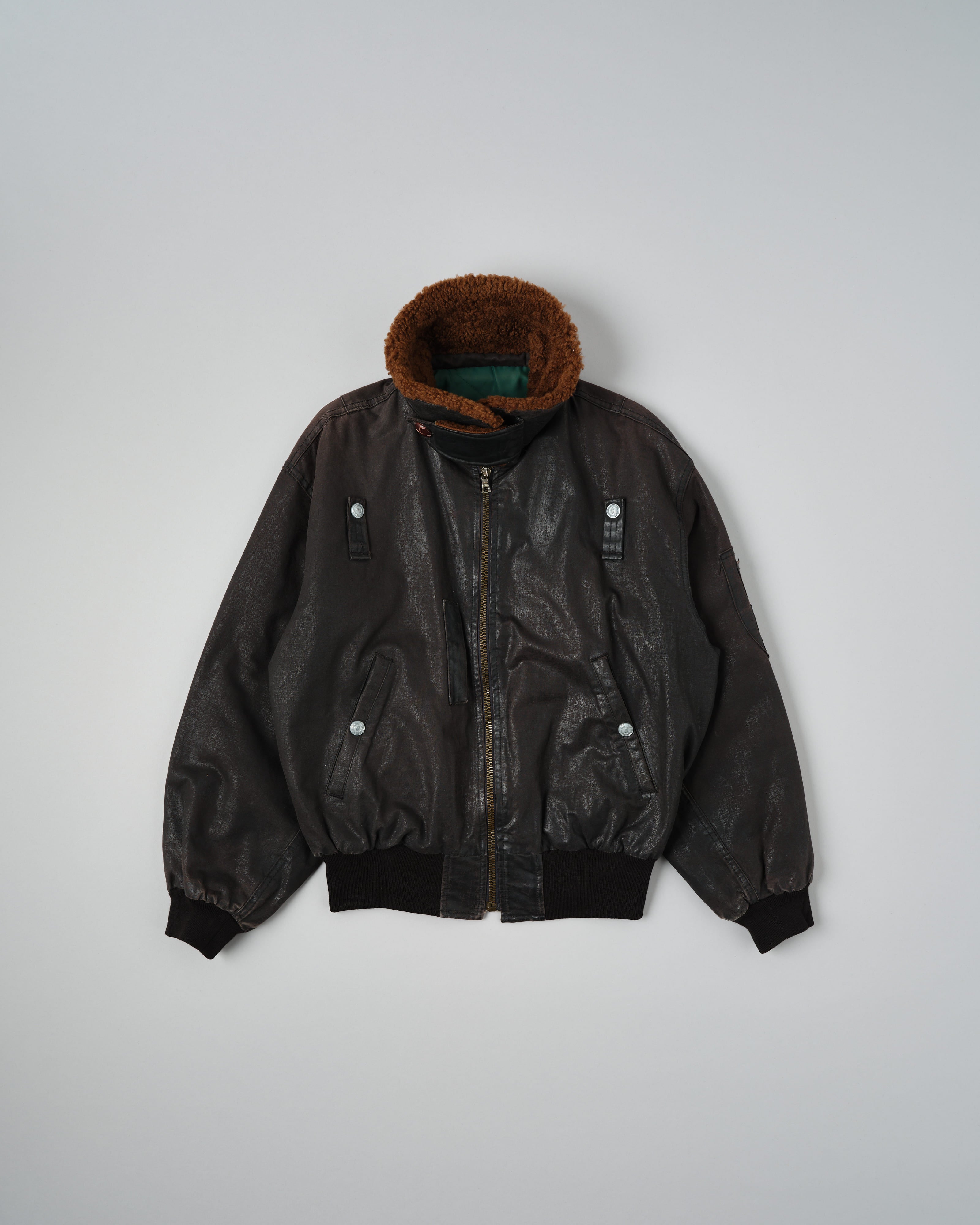 80's］Old GUIDO PELLEGRINI Cotton Polyurethane Flight Type Blouson