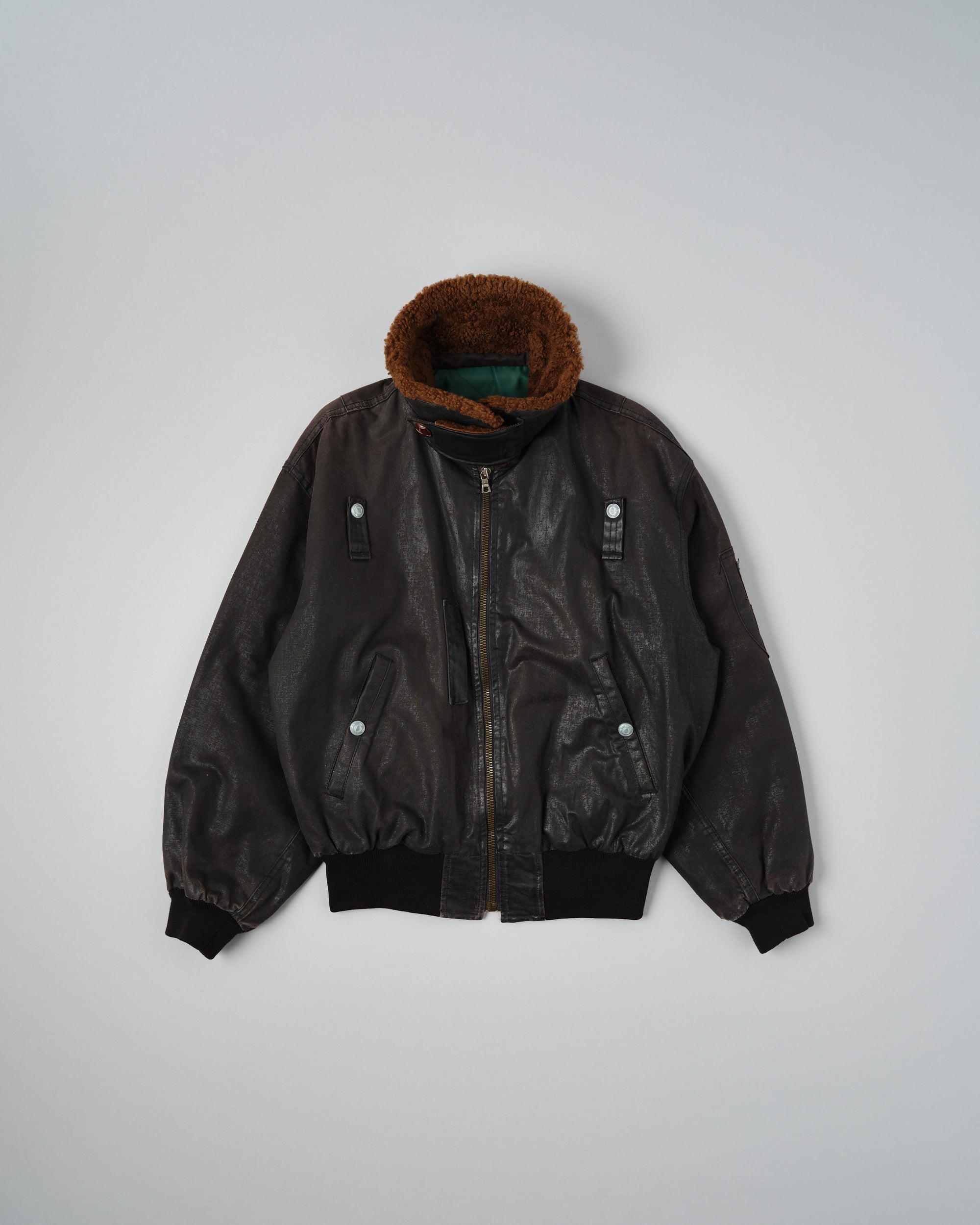 ［~80’s］Old GUIDO PELLEGRINI Cotton Polyurethane Flight Type Blouson Size.42