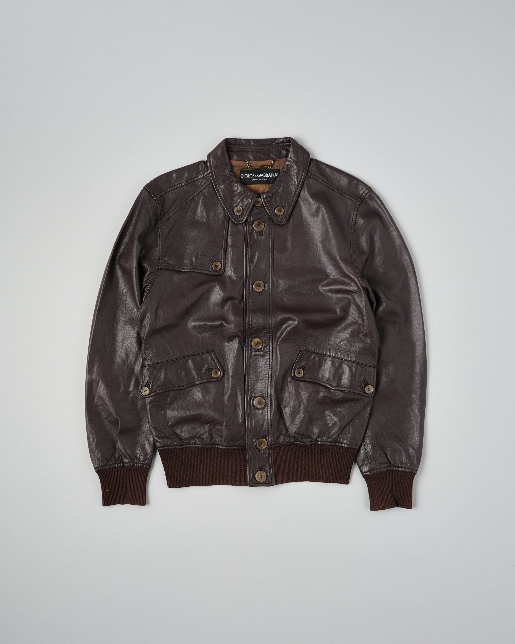 ［~00’s］Old DOLCE&GABBANA Lambskin Leather Blouson Size.50