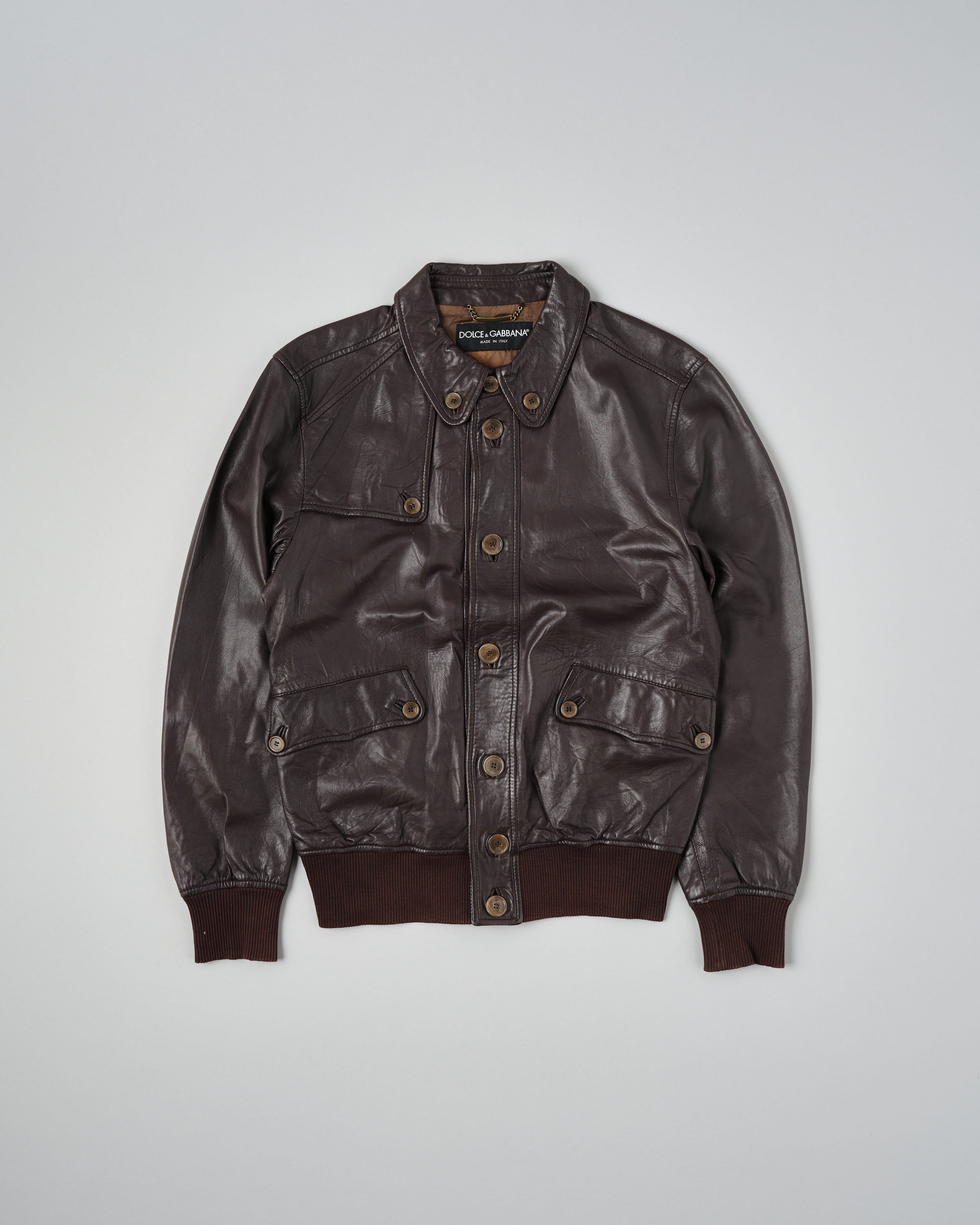 【~00’s】Old DOLCE&GABBANA Lambskin Leather Blouson Size.50