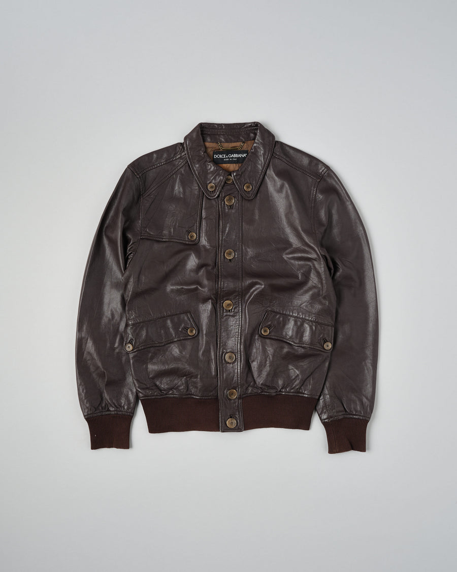 ［~00’s］Old DOLCE&GABBANA Lambskin Leather Blouson Size.50 전체 사진