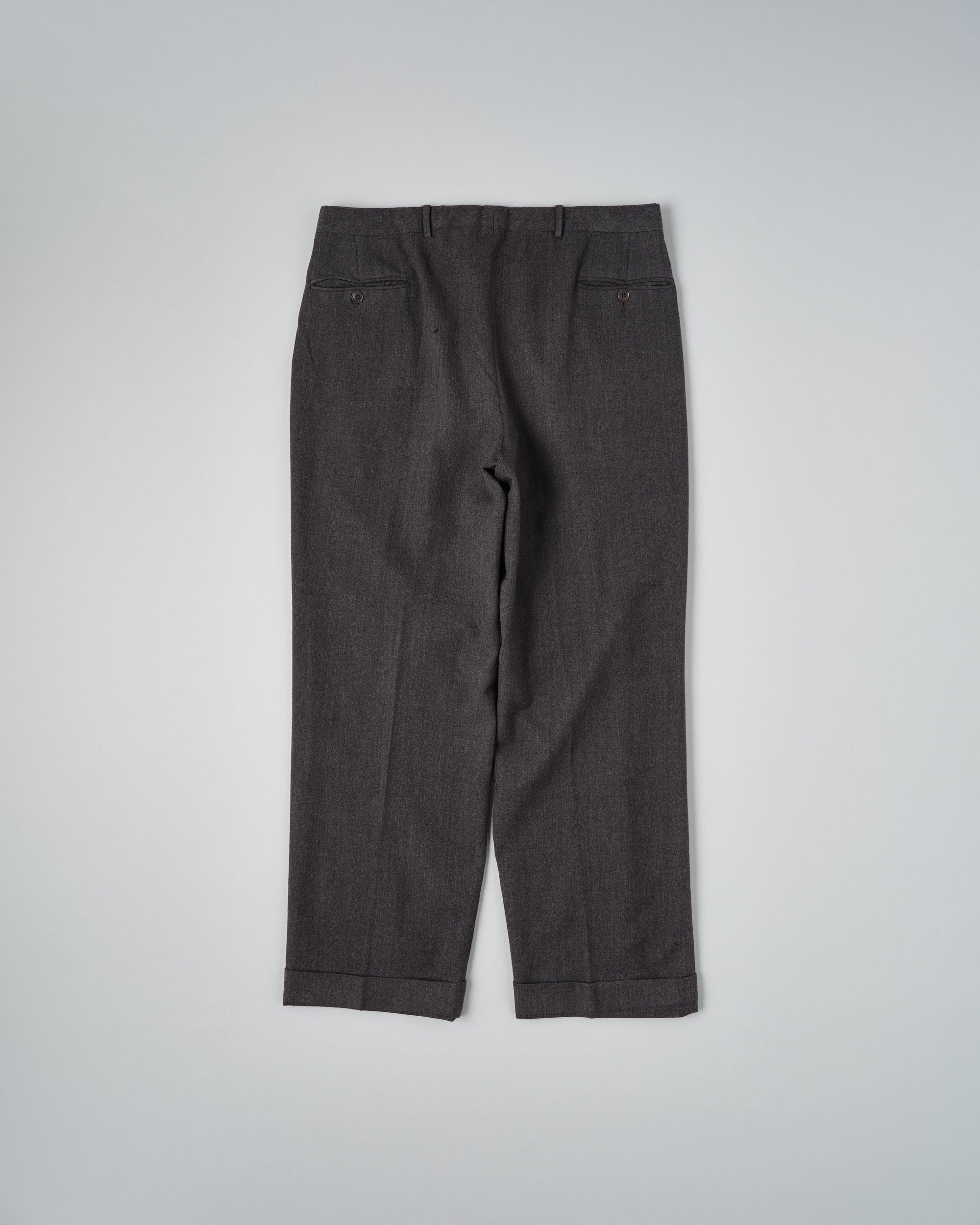 ［~70's］Old GUCCI 2 Tuck Turn Up Wool Trousers Size.52