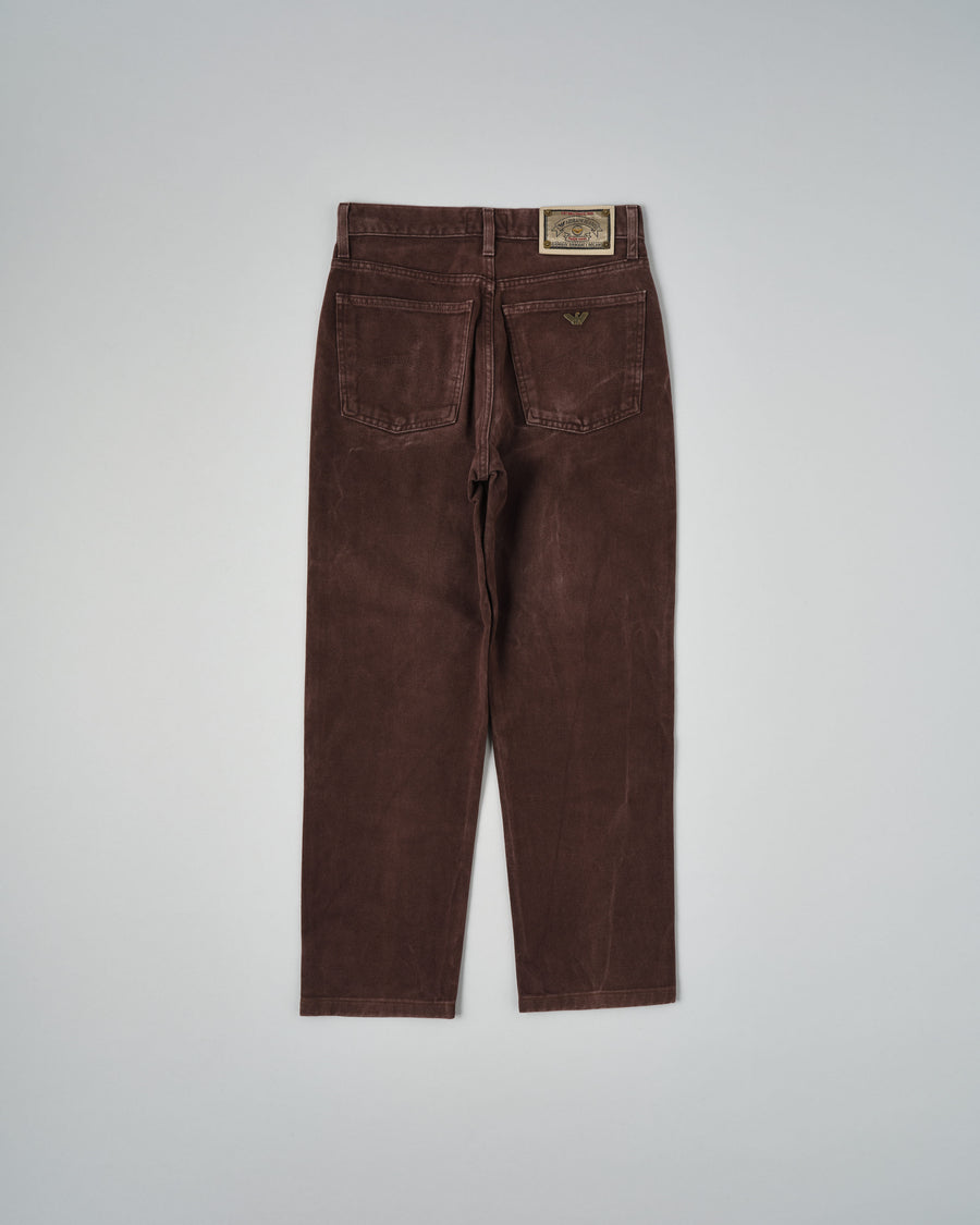 【~90’s】Old ARMANI JEANS Brown Cotton Twill Trousers Size.30 の全体写真