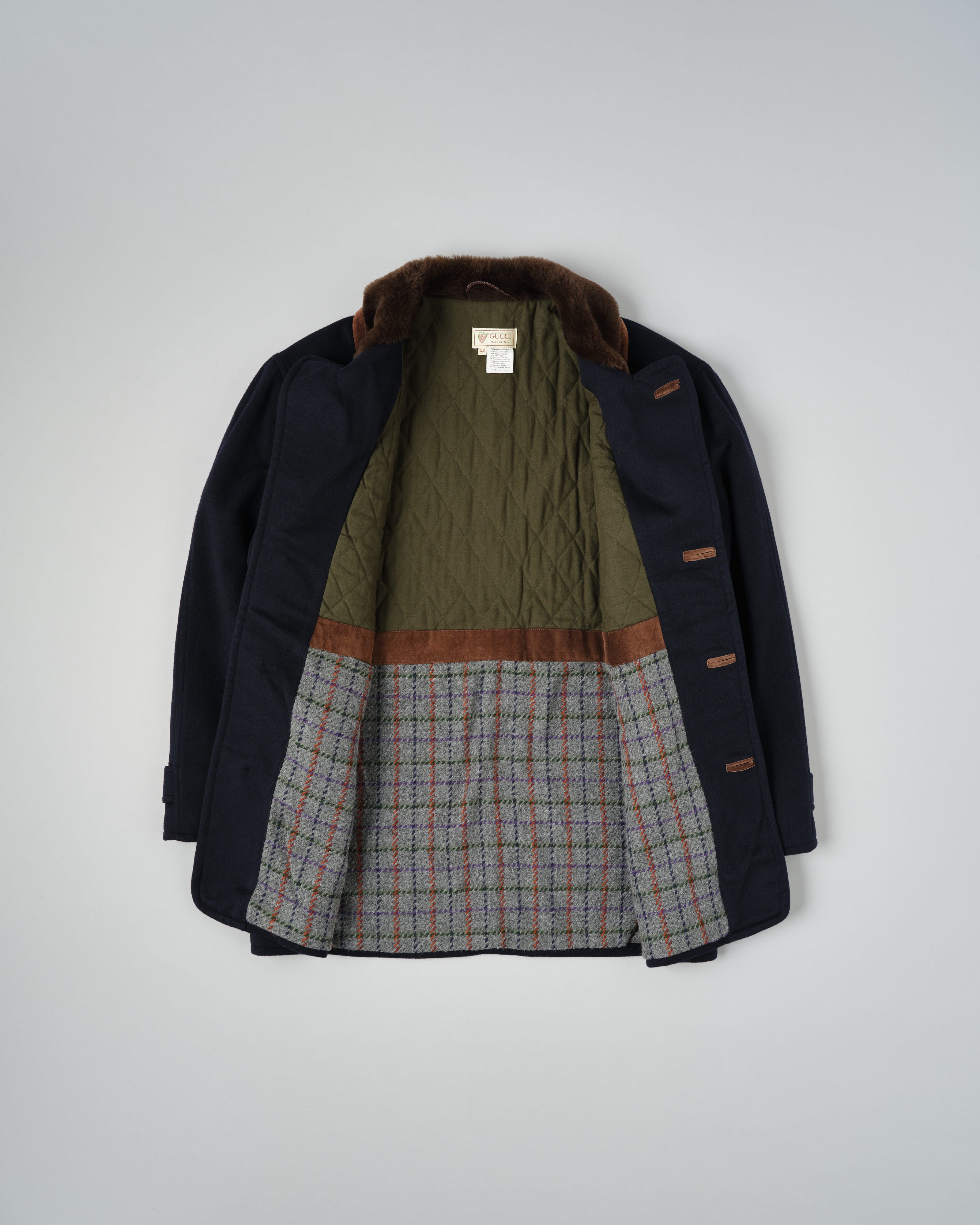 [~80’s] Old GUCCI Fur Collar Cashmere Jacket Size.52