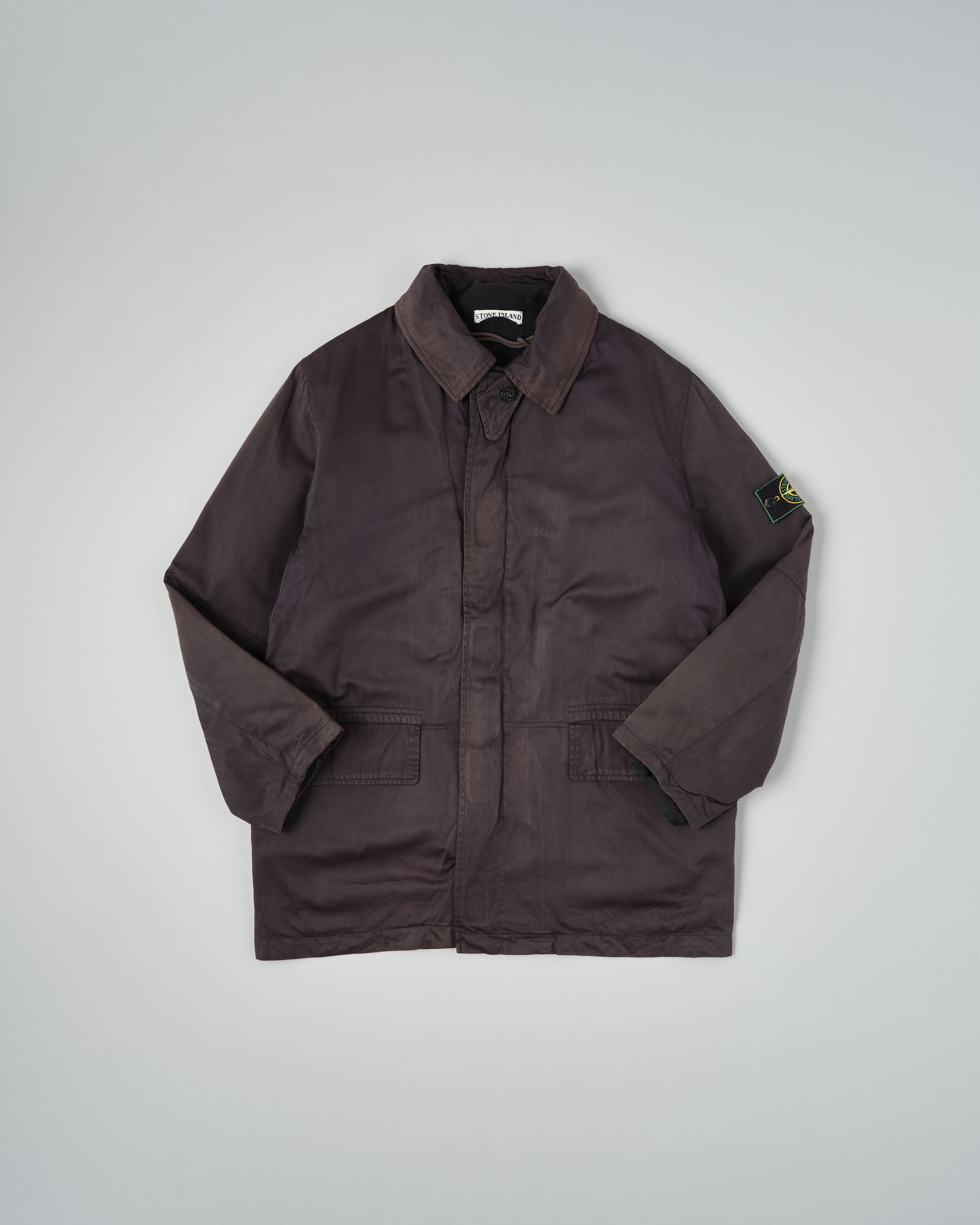 ジャケット・アウター stone  97aw raso gommato jacket 97AW】Old STONE ISLAND Garment Dyed Cotton Jacket With Liner Size.M 