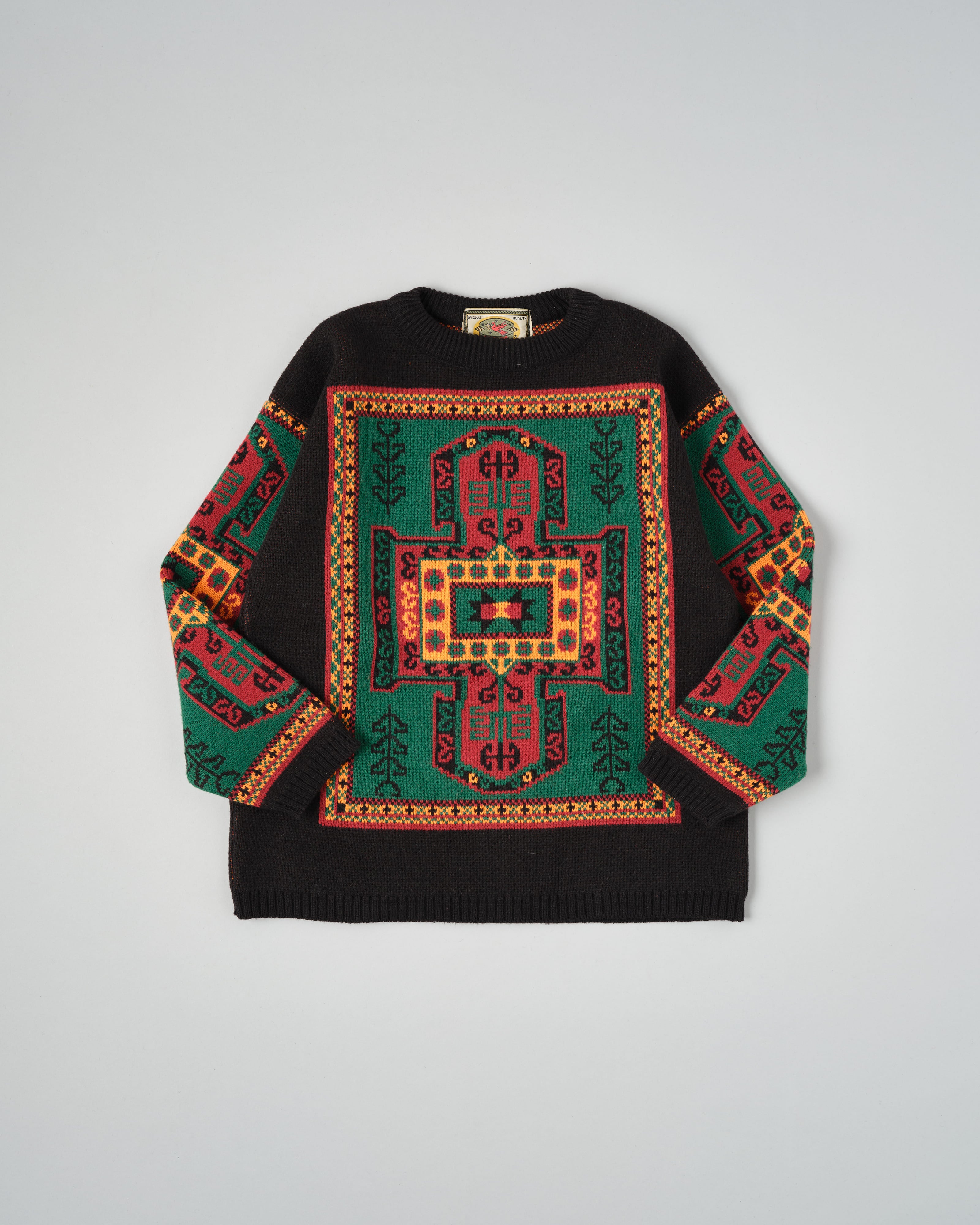 [~70's] French Vintage Wool Acrylic Patterned Sweater