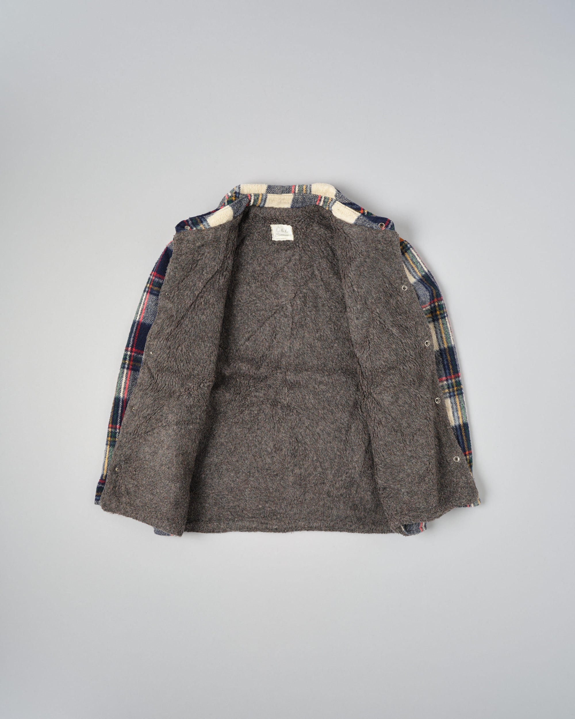 ［~60's］Canadian Vintage Switching Suede Leather Mixed Wool Plaid Jacket