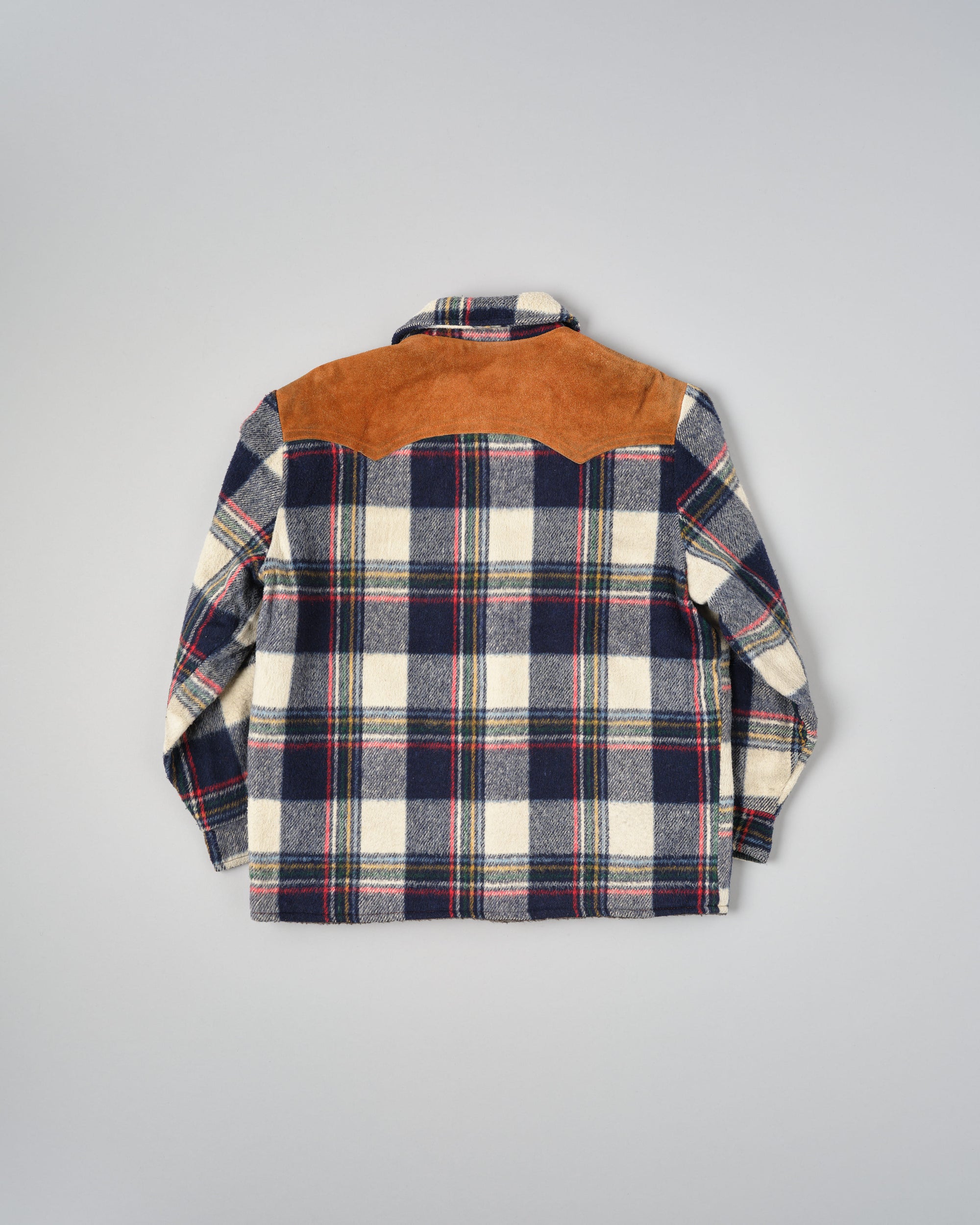 ［~60's］Canadian Vintage Switching Suede Leather Mixed Wool Plaid Jacket