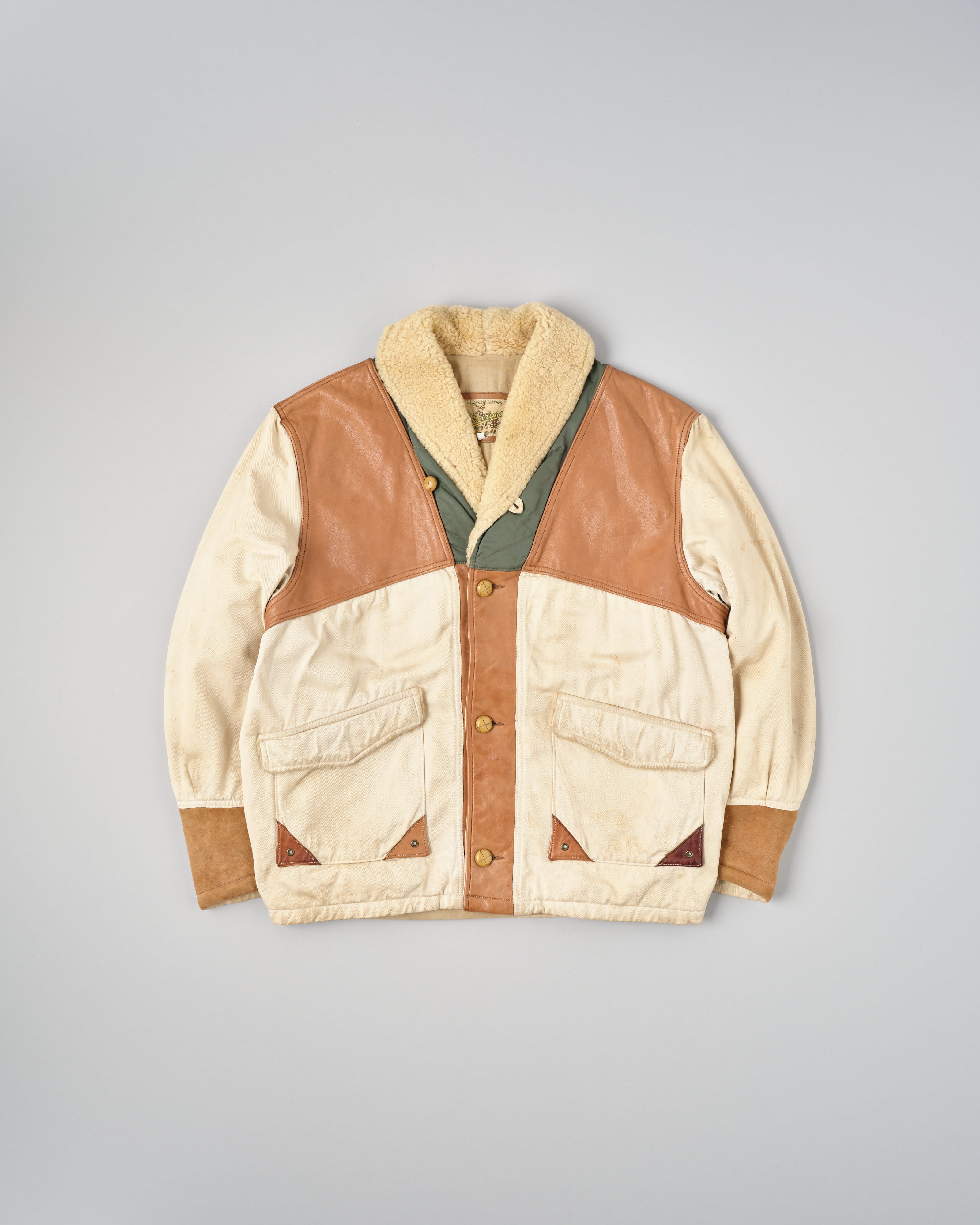 [~80's] Old CHEVIGNON Switching Design Shawl Collar Jacket Size.XL