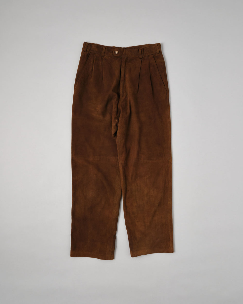 ［~80's］Old Hermès Paris 2 Tuck Lambskin Nubuck Leather Trousers Size.40