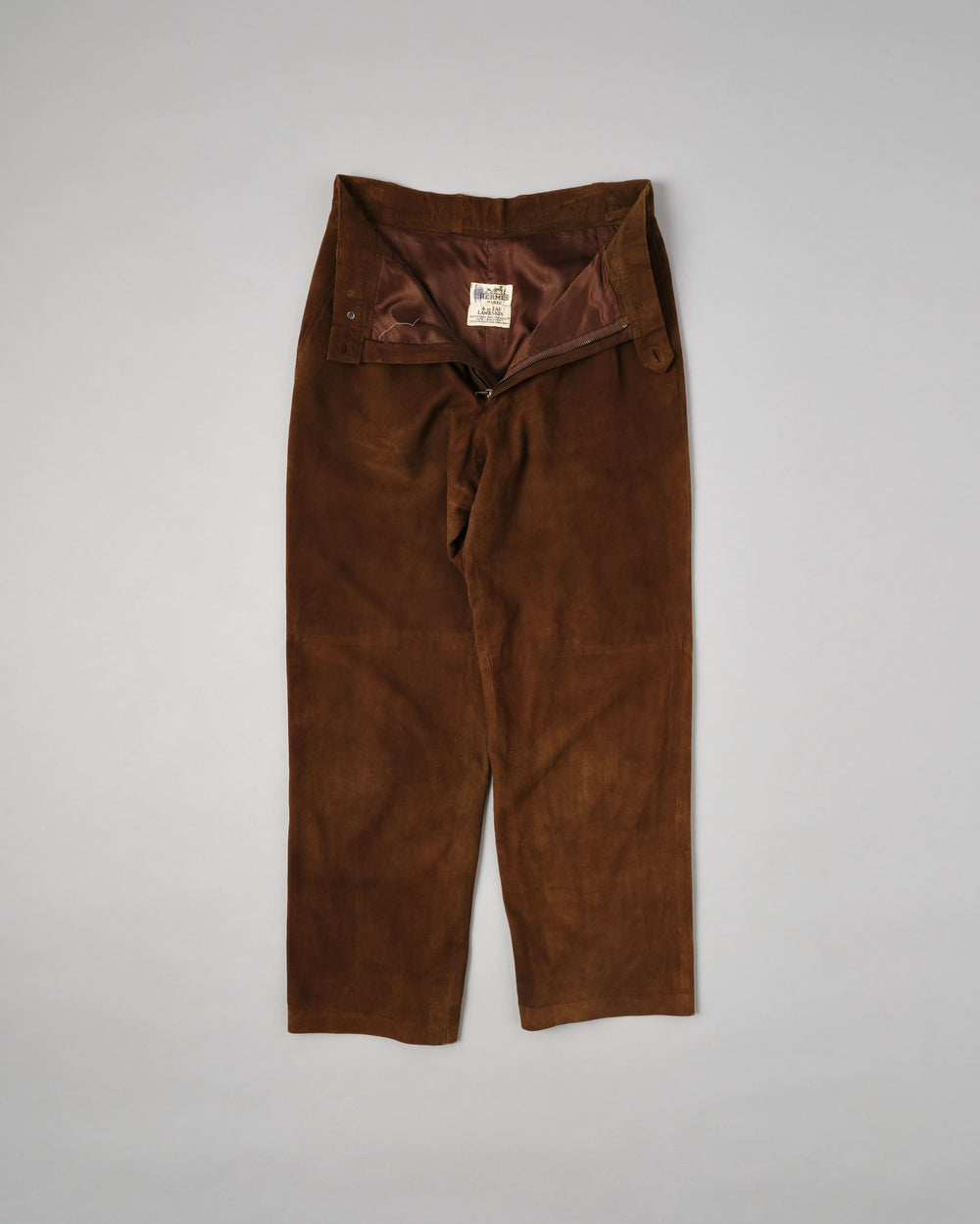 ［~80's］Old Hermès Paris 2 Tuck Lambskin Nubuck Leather Trousers Size.40