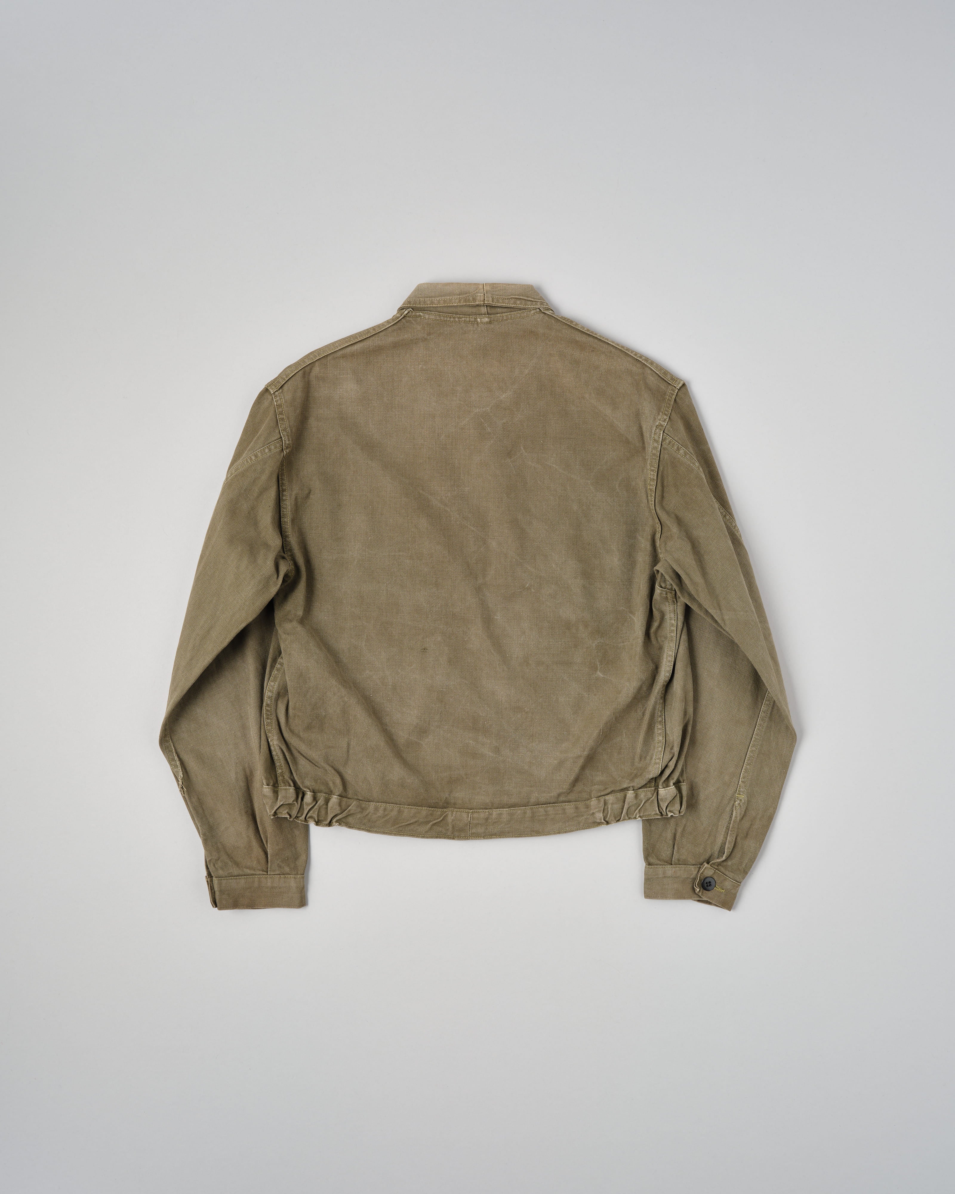 【~50's】French Vintage Khaki Brown Cotton Twill Cyclist Jacket