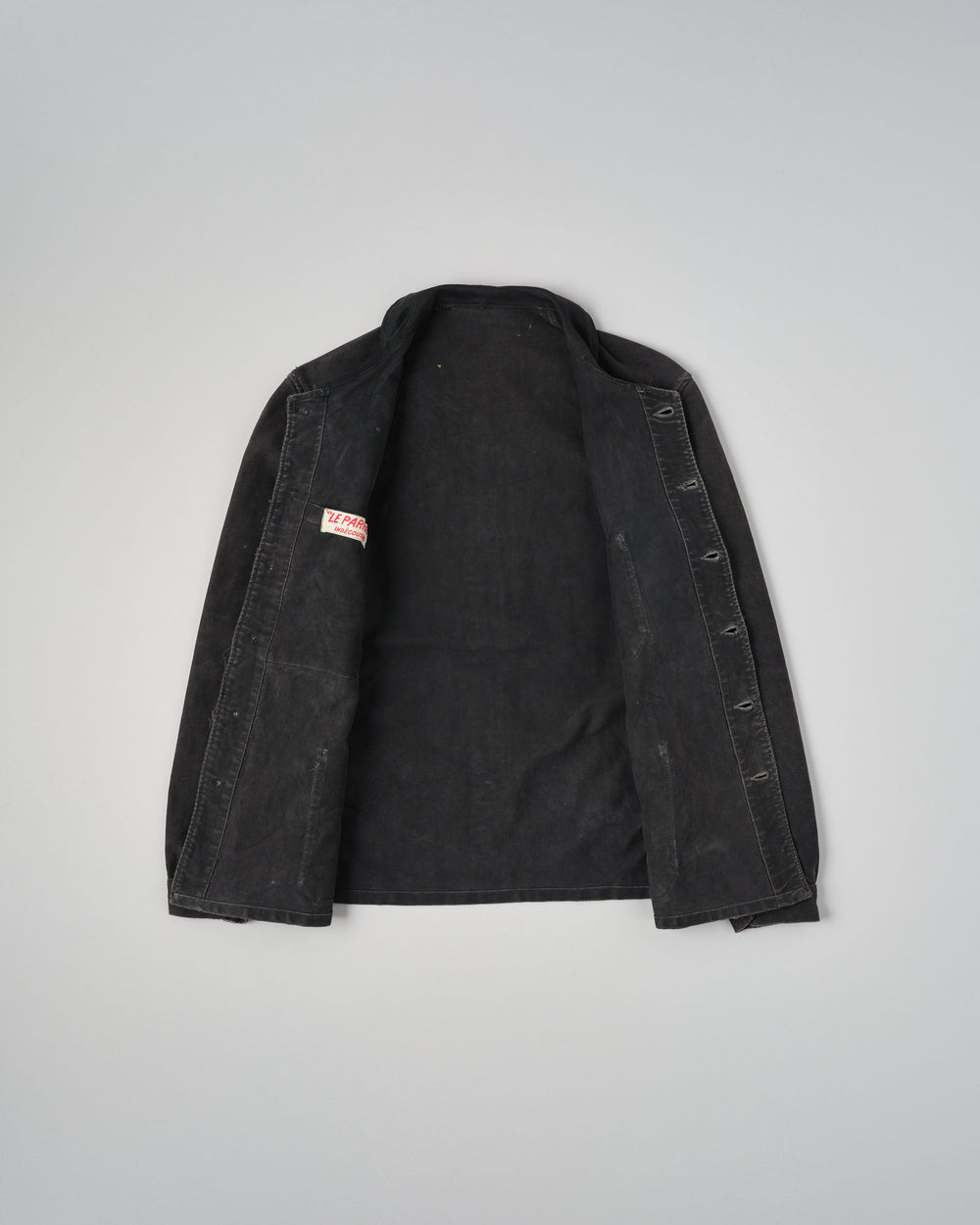 【~40's】French Vintage Black Moleskin Work Jacket "6 Buttons"