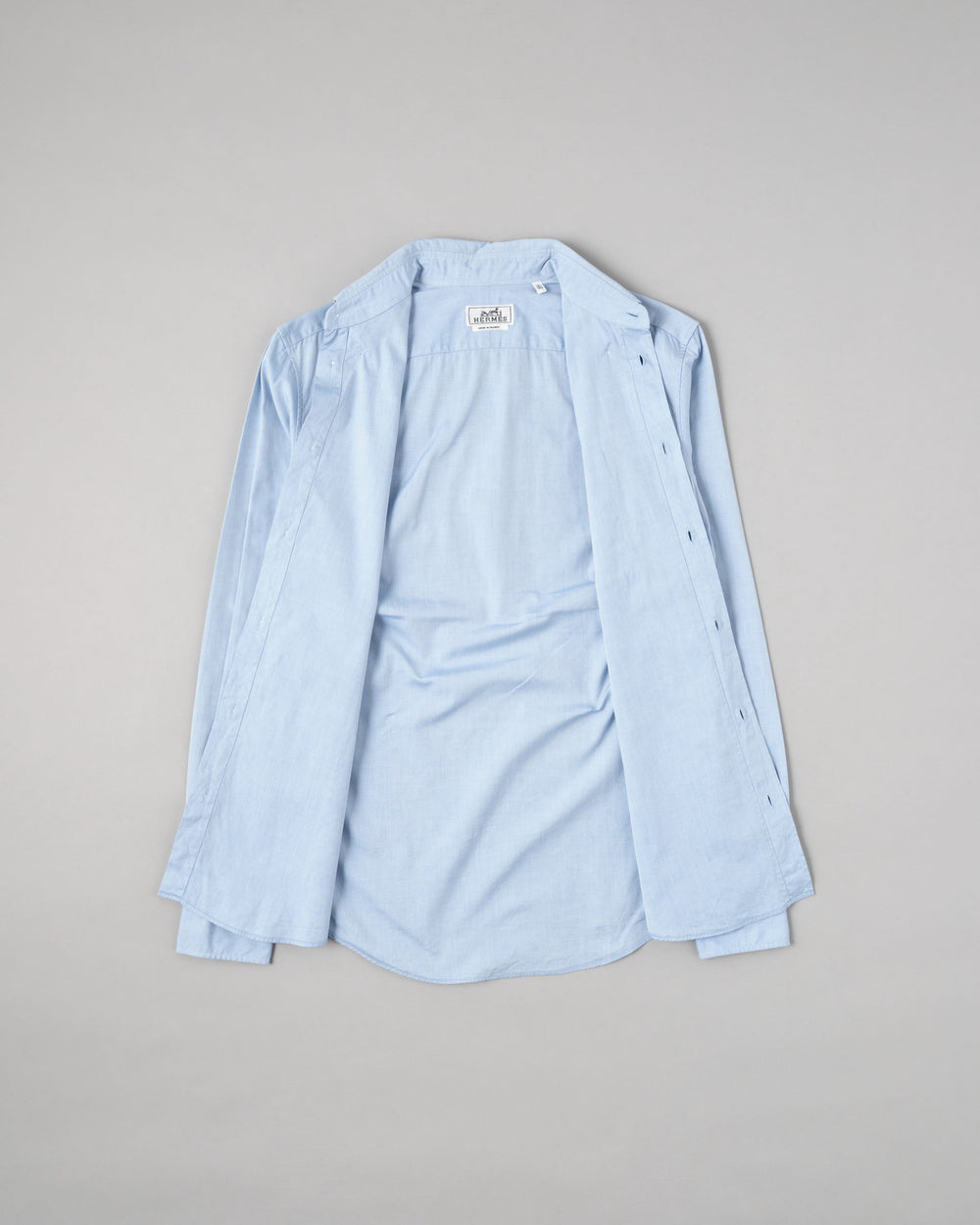 ［~00's］Old Hermès Paris Cotton Oxford B.D Shirt With Sellier Button Size.37