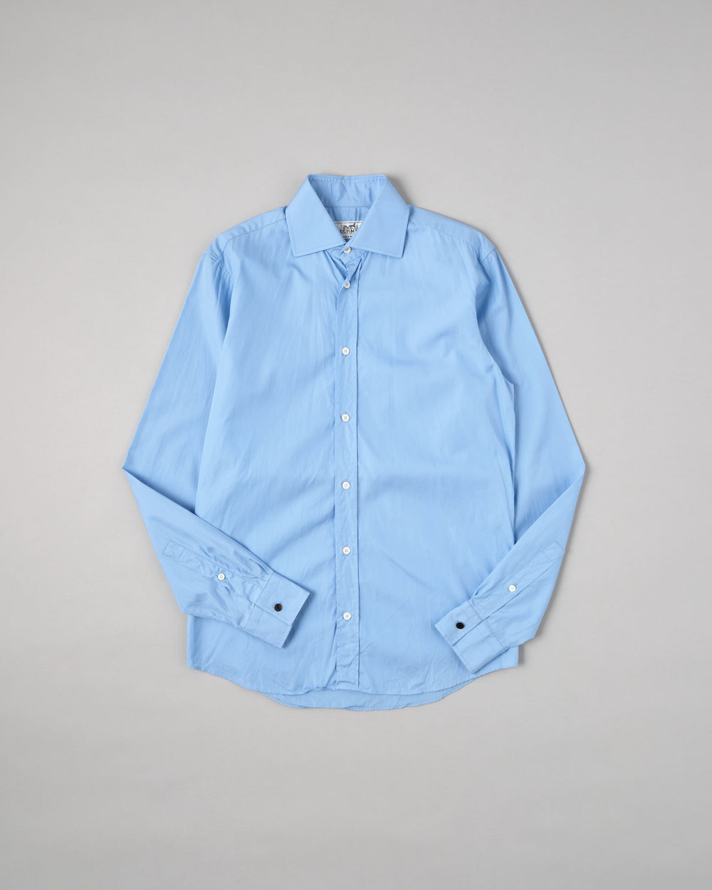 ［~00's］Old Hermès Paris Cotton Poplin Shirt With Sellier Button Size.37