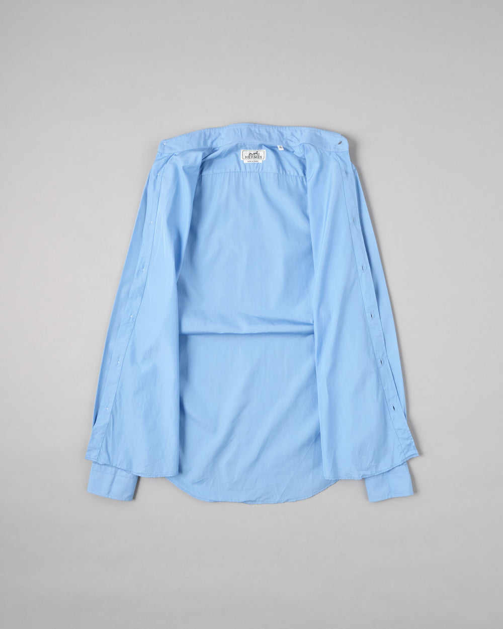［~00's］Old Hermès Paris Cotton Poplin Shirt With Sellier Button Size.37