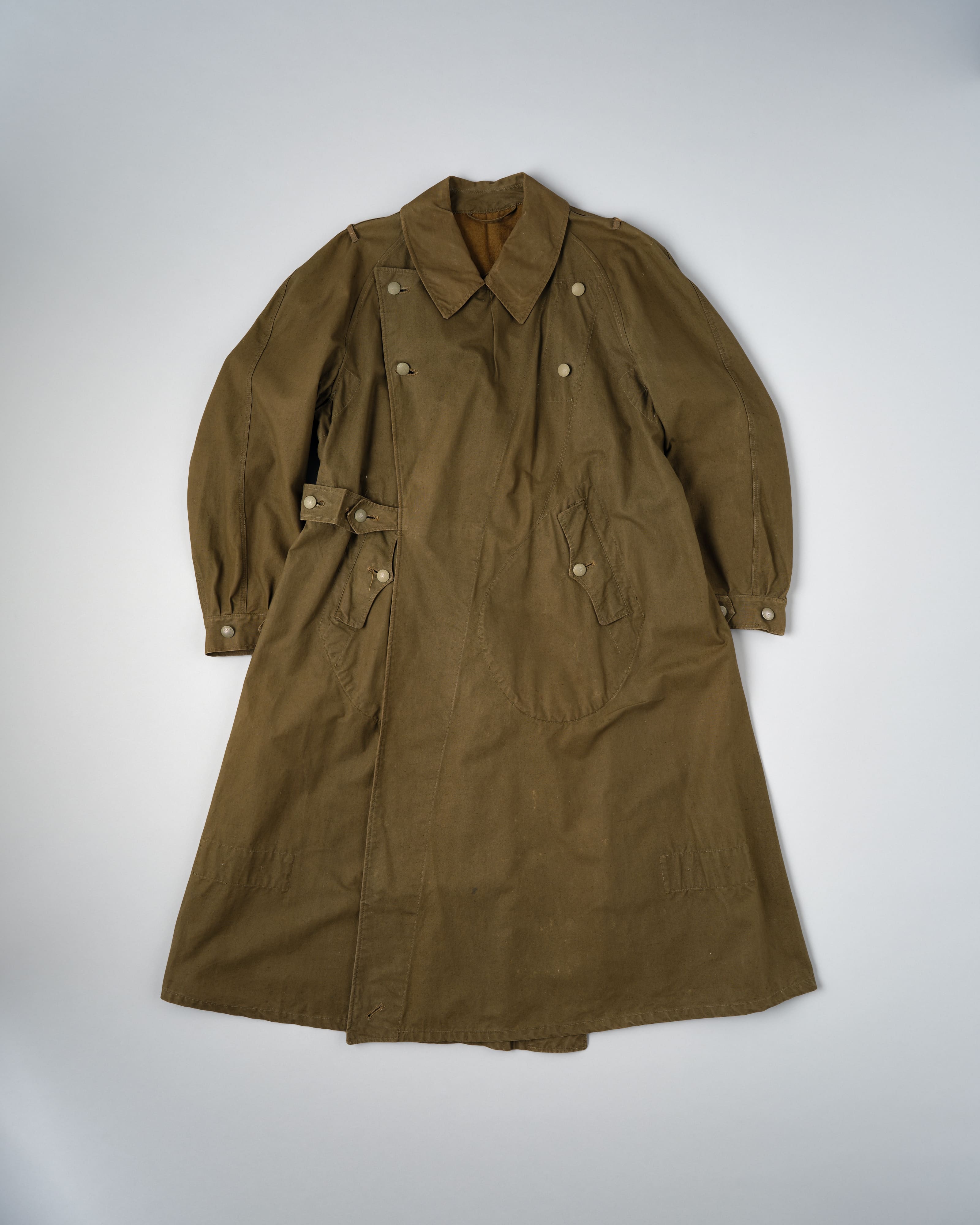 [~40's] เสื้อโค้ทรถจักรยานยนต์เขตร้อนของเยอรมัน Afrika Korps ในสงครามโลกครั้งที่สอง "DAK"