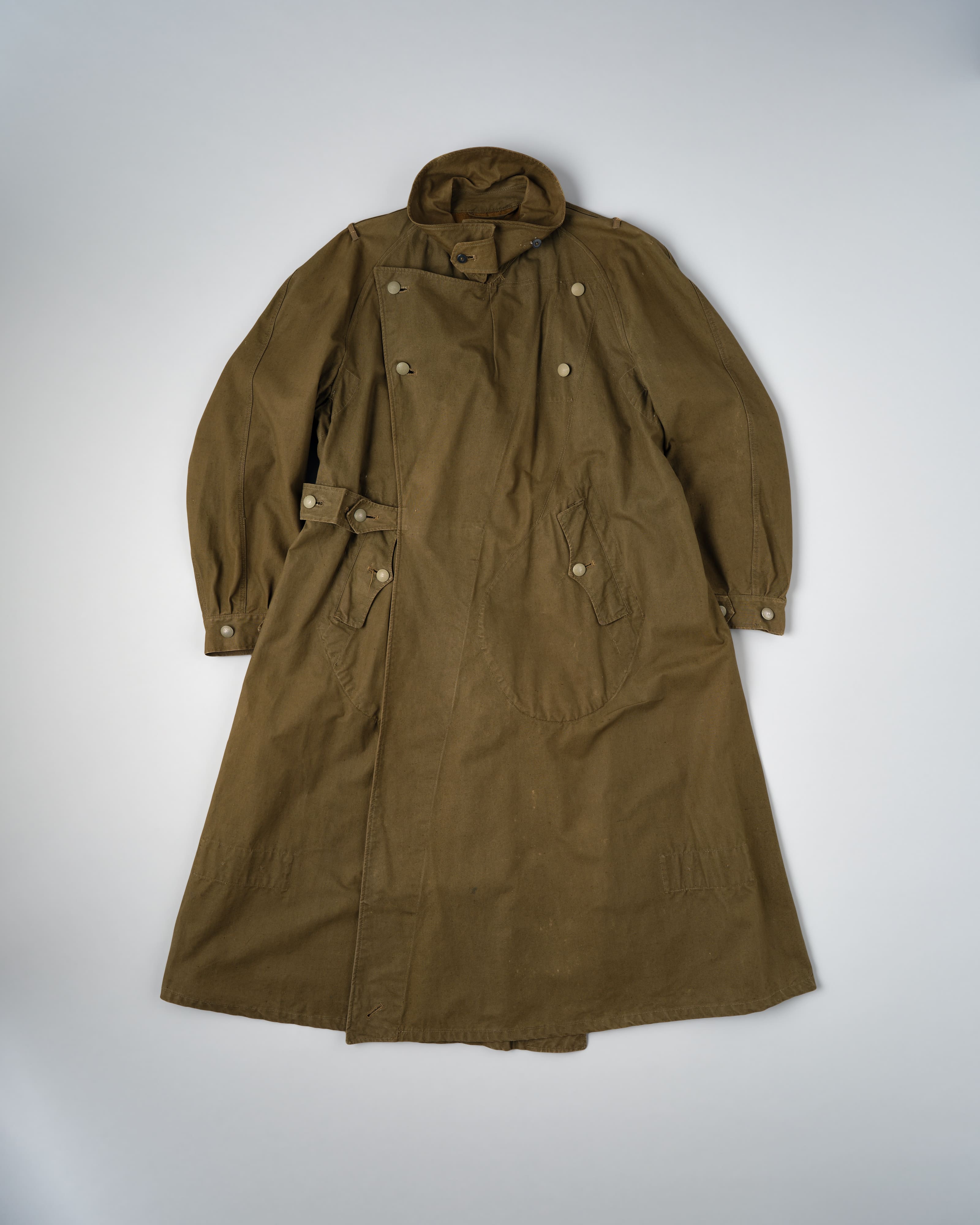 [~40's] เสื้อโค้ทรถจักรยานยนต์เขตร้อนของเยอรมัน Afrika Korps ในสงครามโลกครั้งที่สอง "DAK"