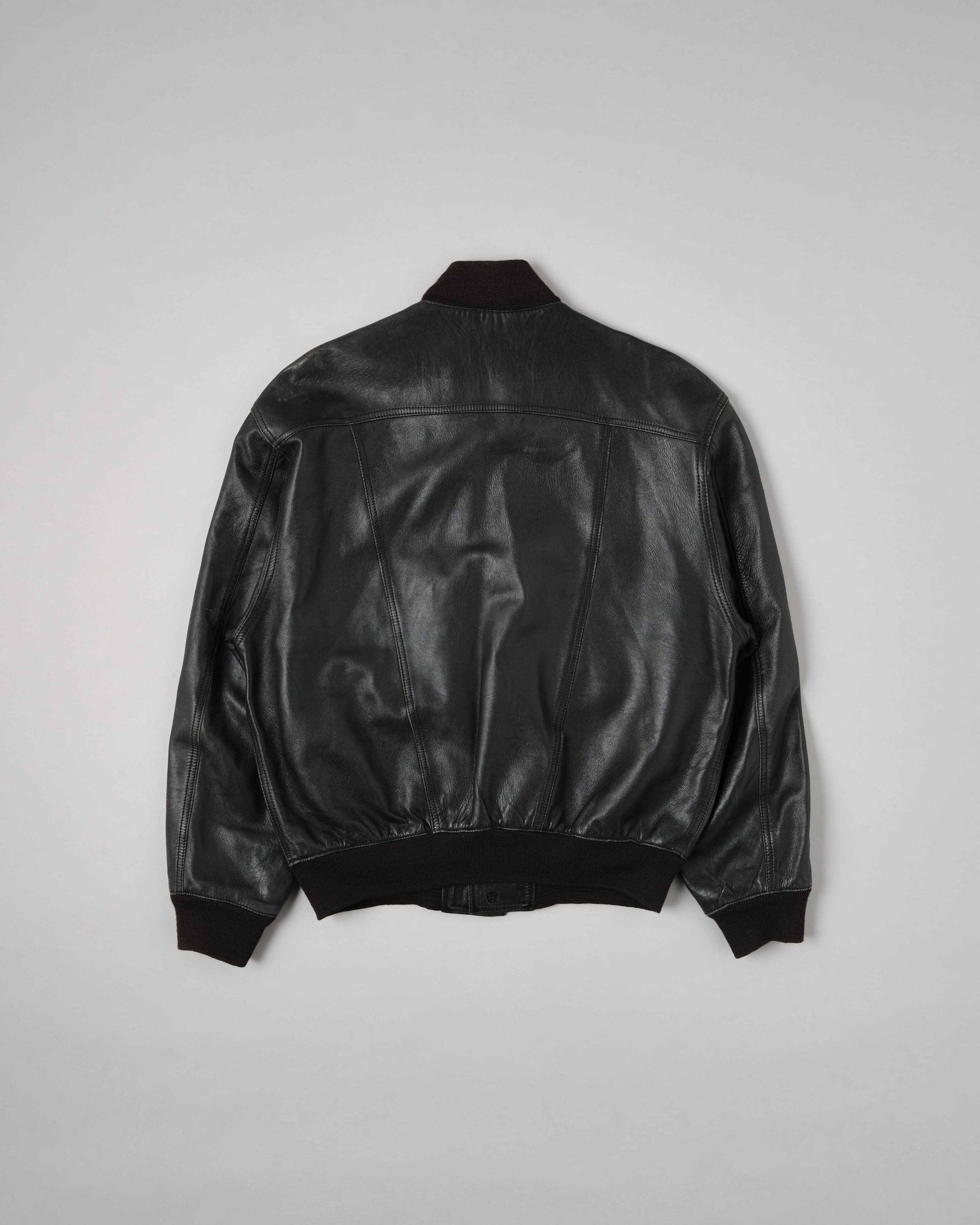 【~80's】Italian Vintage Valstarino Type Black Leather Blouson