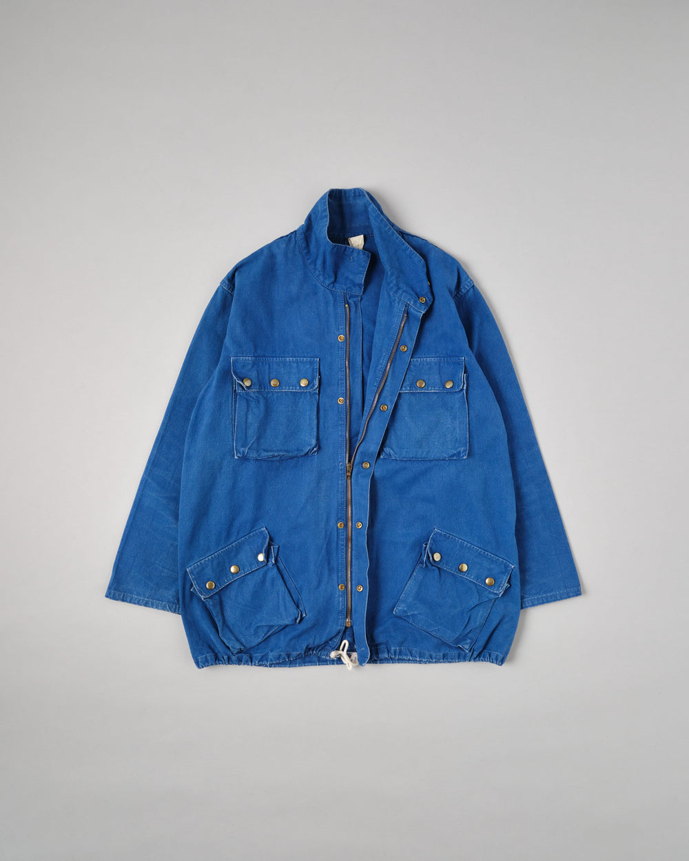 【~80’s】French Vintage TAP47 Motif Blue Cotton Paratrooper Type Jacket Size.L
