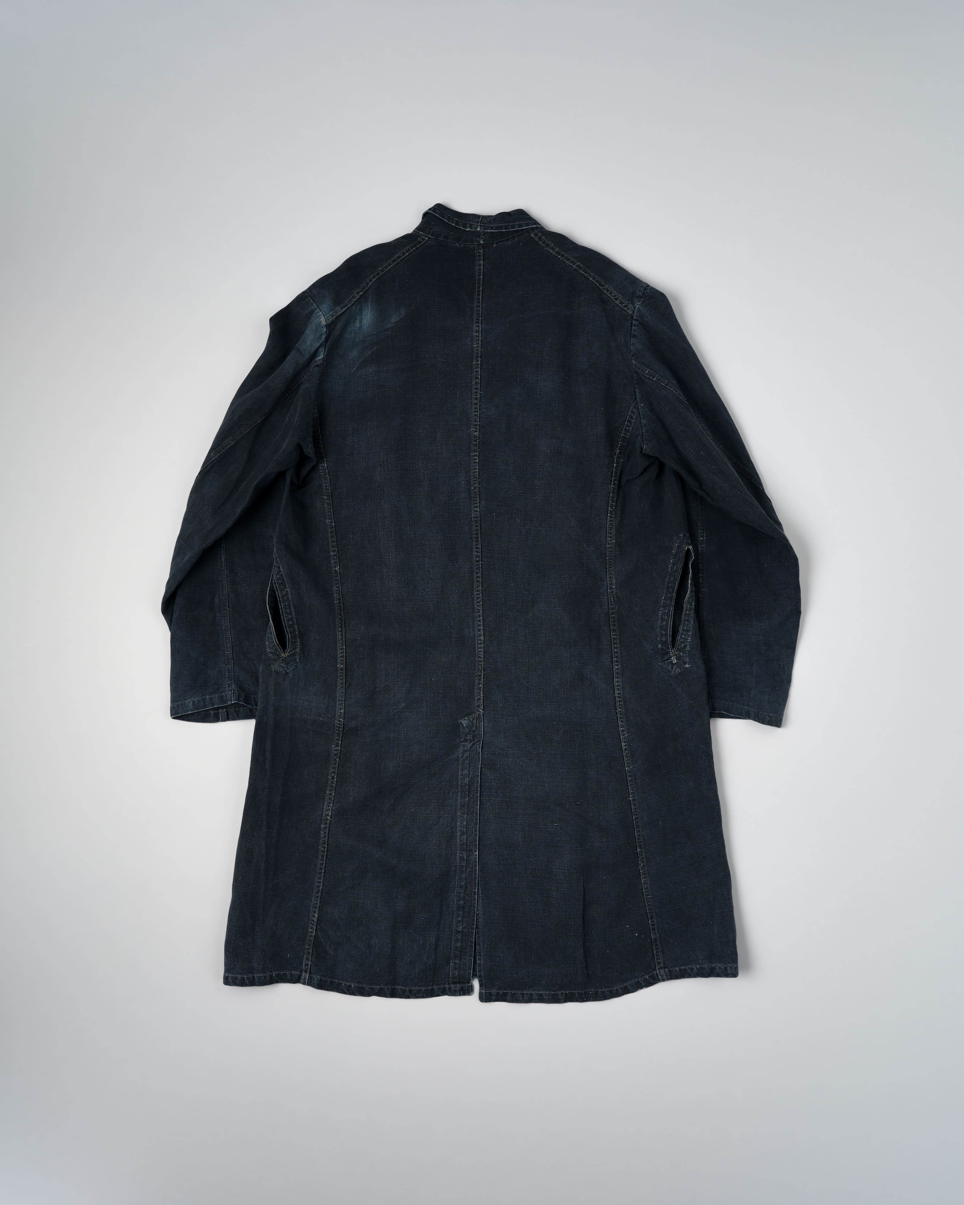 40's］French Vintage Indigo Linen Maquignon Coat Size.50 