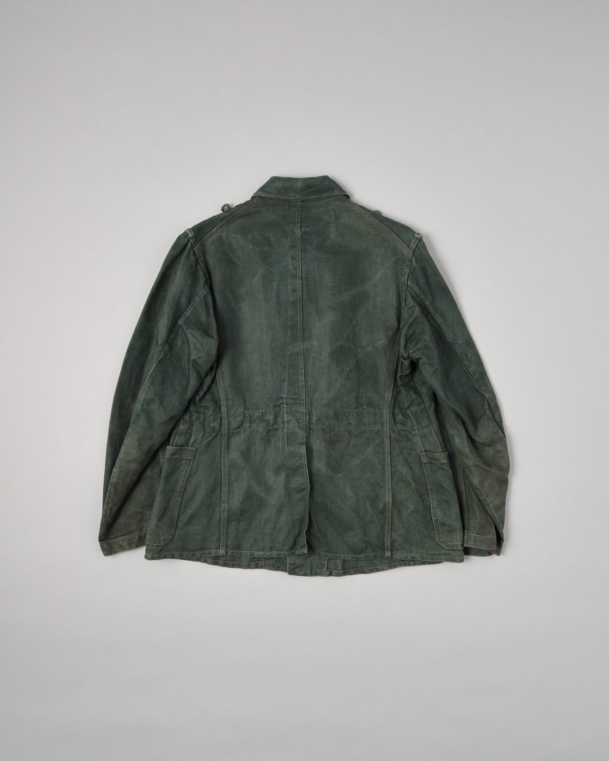 ［~40’s］WWII German Army Green Drillich HBT Linen Summer Field Jacket "Wehrmacht"
