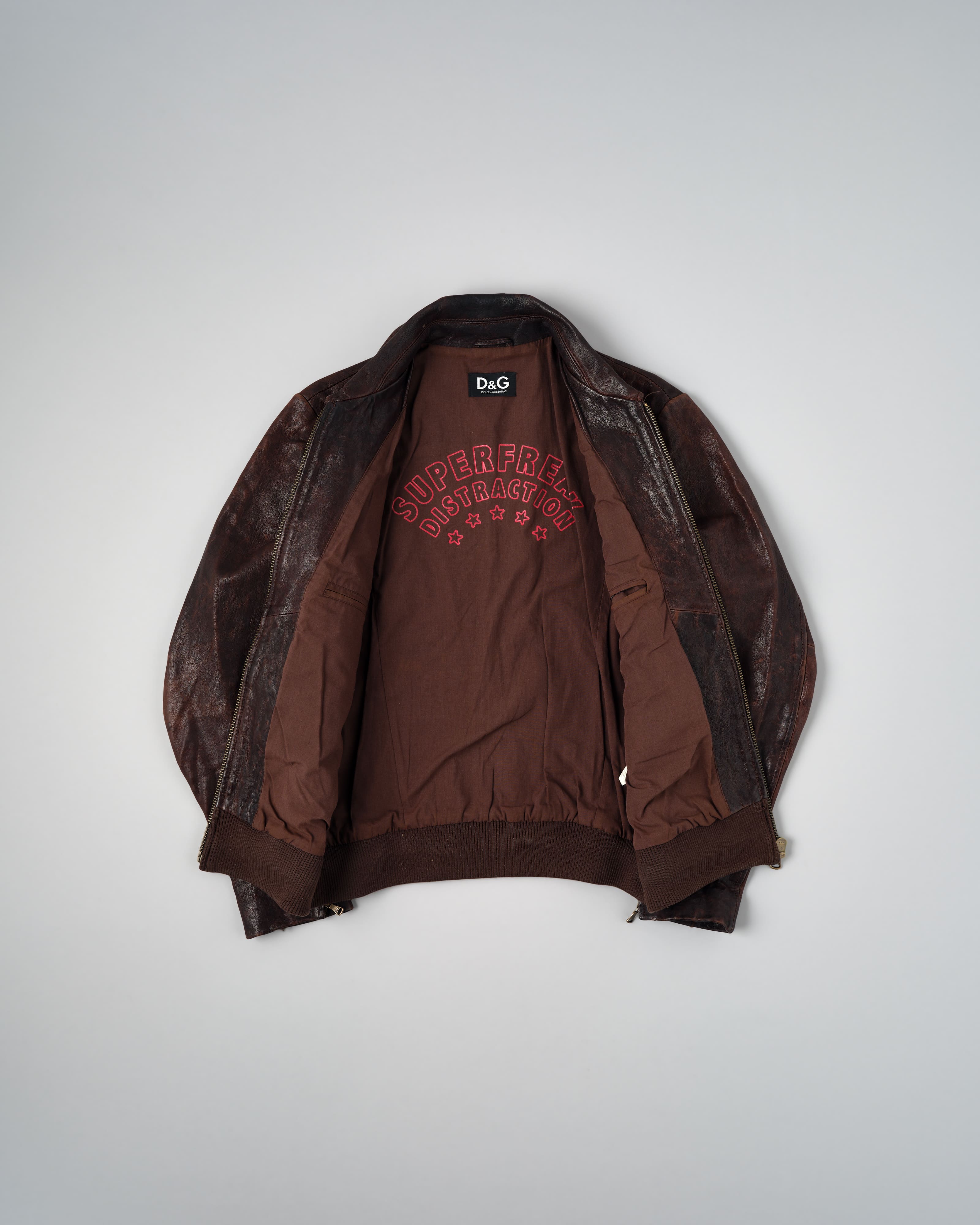 [~00’s] Old DOLCE&GABBANA Multi Pocket Leather Jacket Size.50