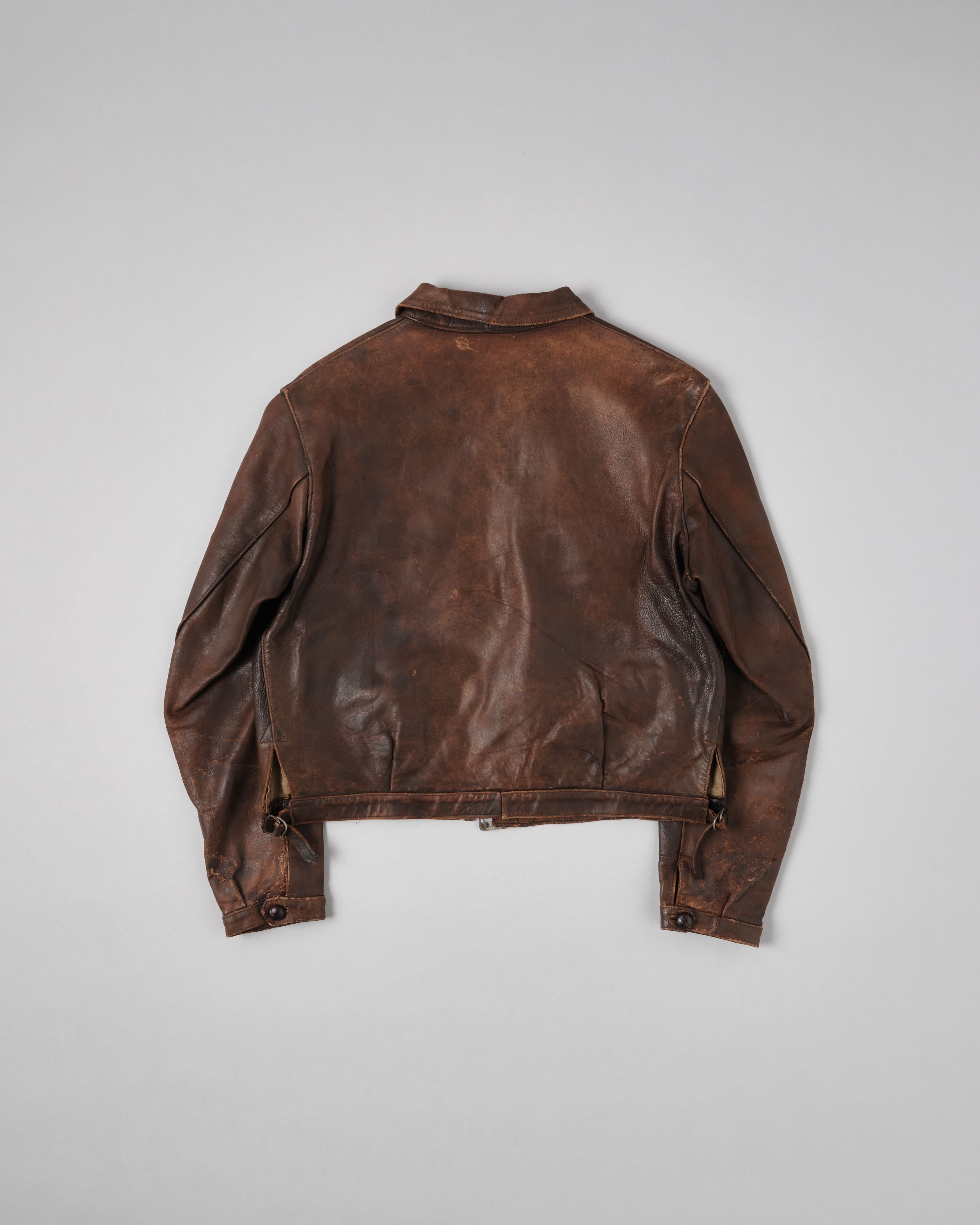 [~ 30's] แจ็คเก็ตหนังมอเตอร์ไซค์ French Vintage 4 Pockets