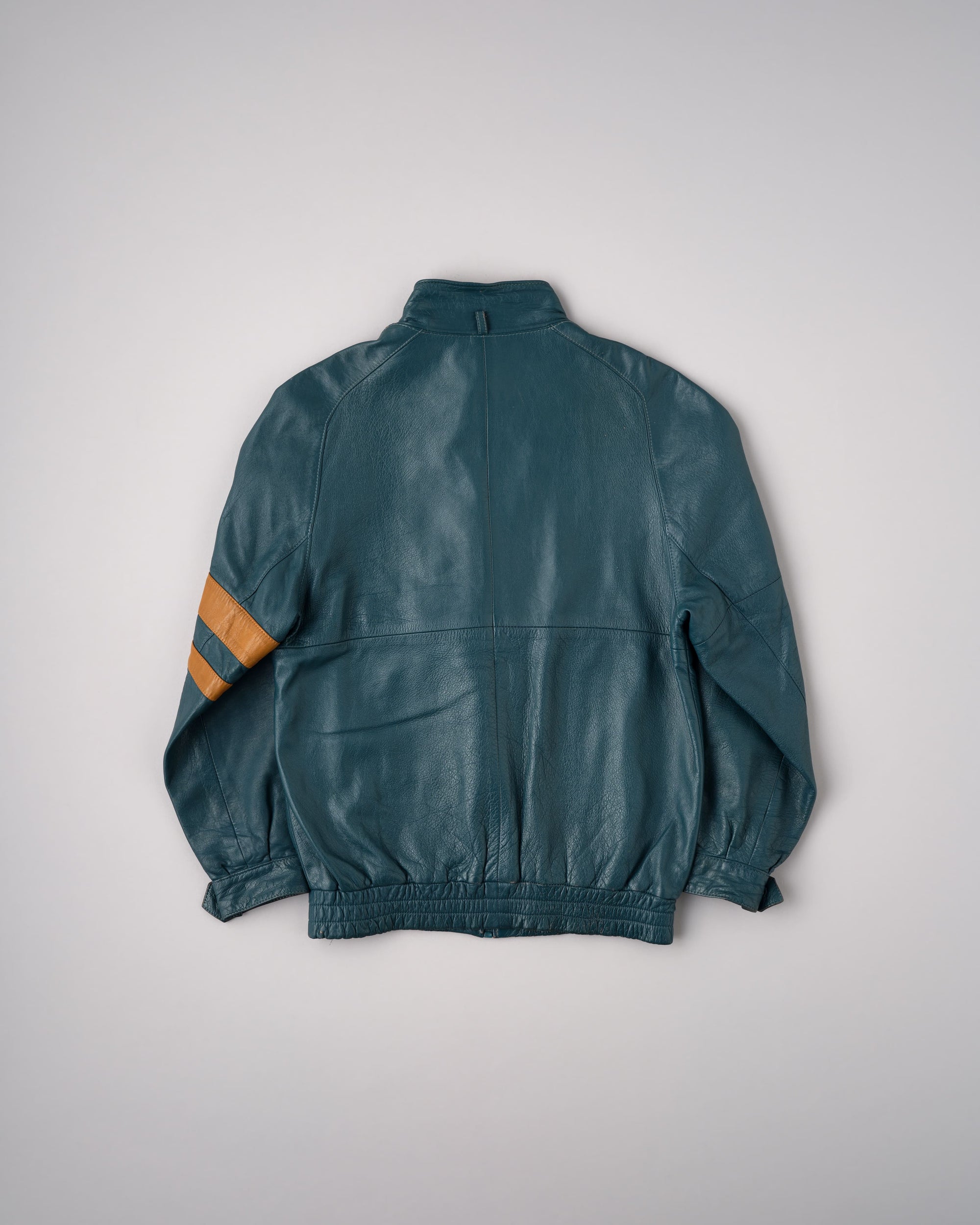 【~70's】French Vintage 2 Tone Raglan Sleeve Leather Jacket Size.S
