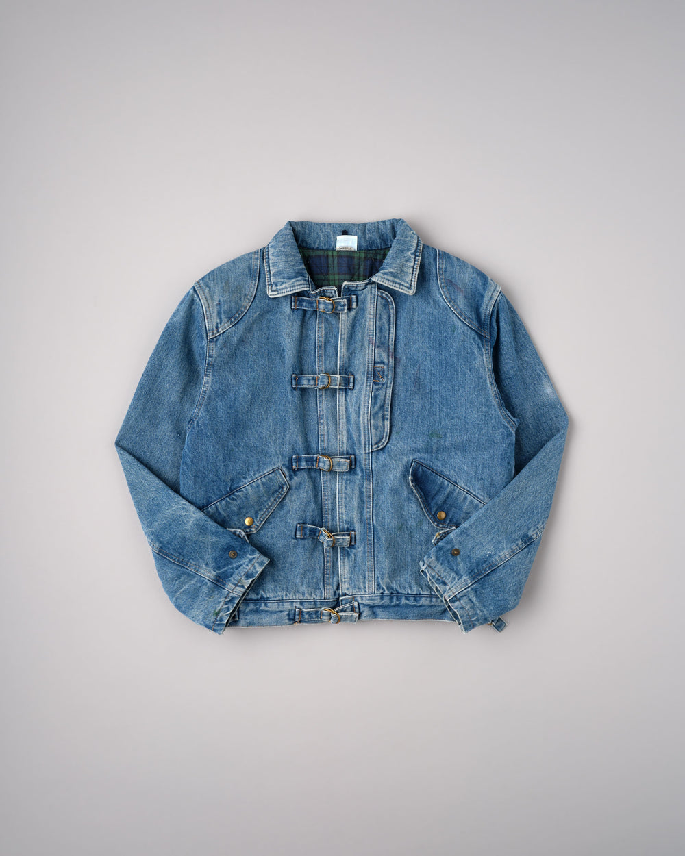 ［~80’s］Italian Vintage D-ring Strap Front Design Denim Blouson Size.44