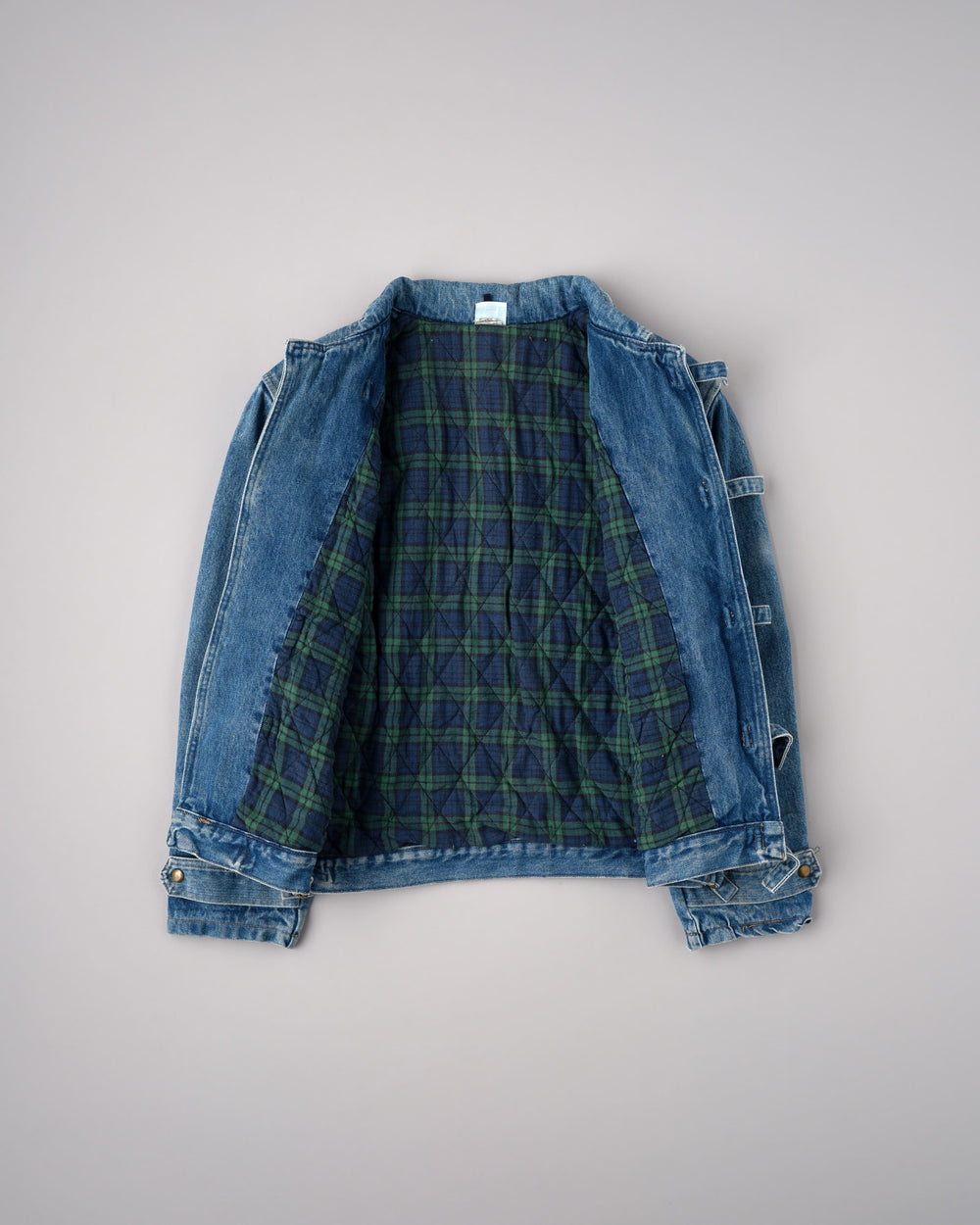 ［~80’s］Italian Vintage D-ring Strap Front Design Denim Blouson Size.44