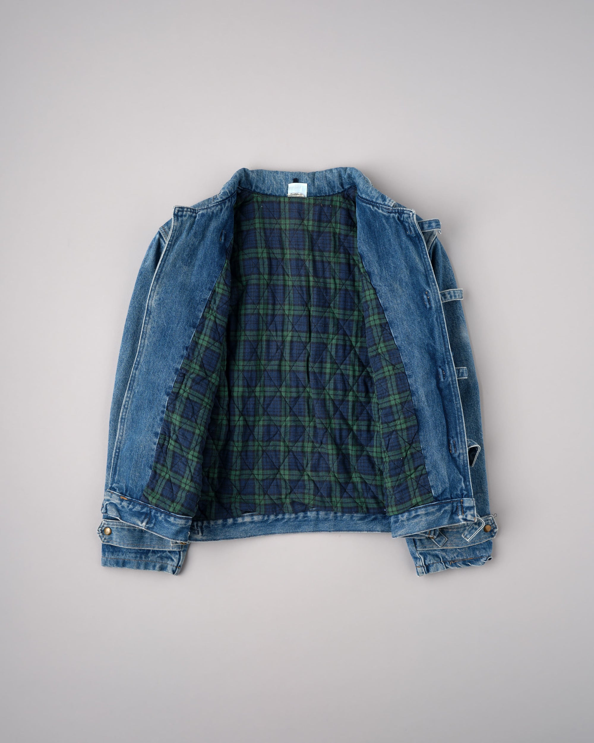 【~80’s】Italian Vintage D-ring Strap Front Design Denim Blouson Size.44